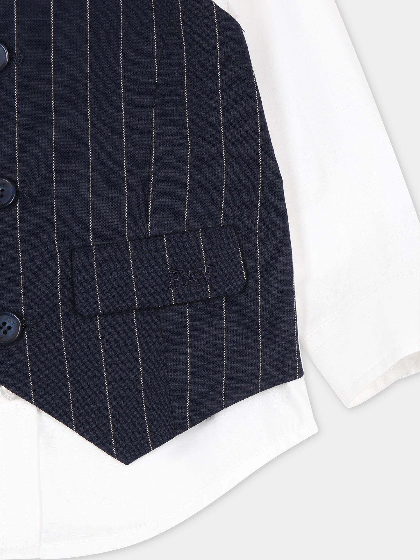 Camicia bianca per neonato con logo,Fay Kids,FU5530 P0013 100