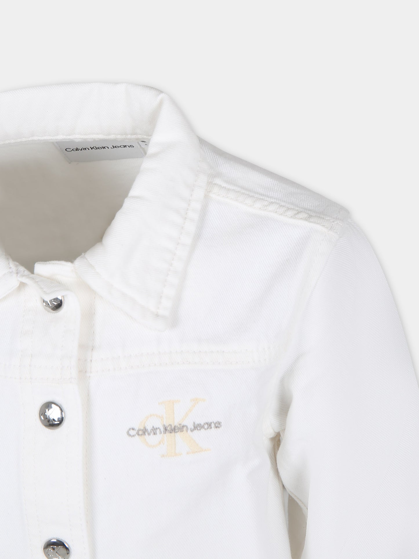 Giubbotto di jeans per bambina con logo,Calvin Klein Kids,24SMCKIG0IG02390J 1CD