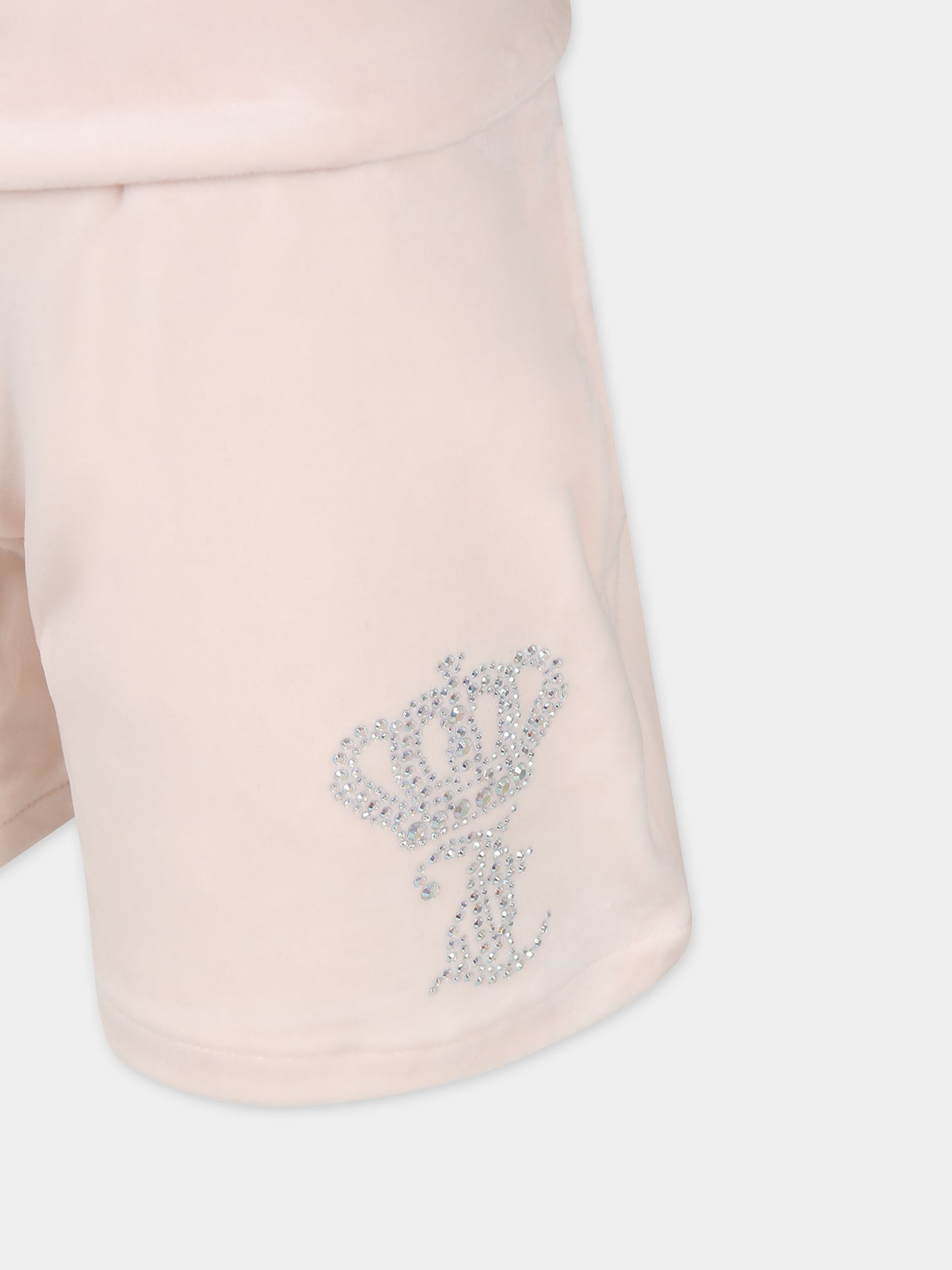 Shorts rosa per bambina con logo,Juicy Couture,24SMJCJBX6370 L27