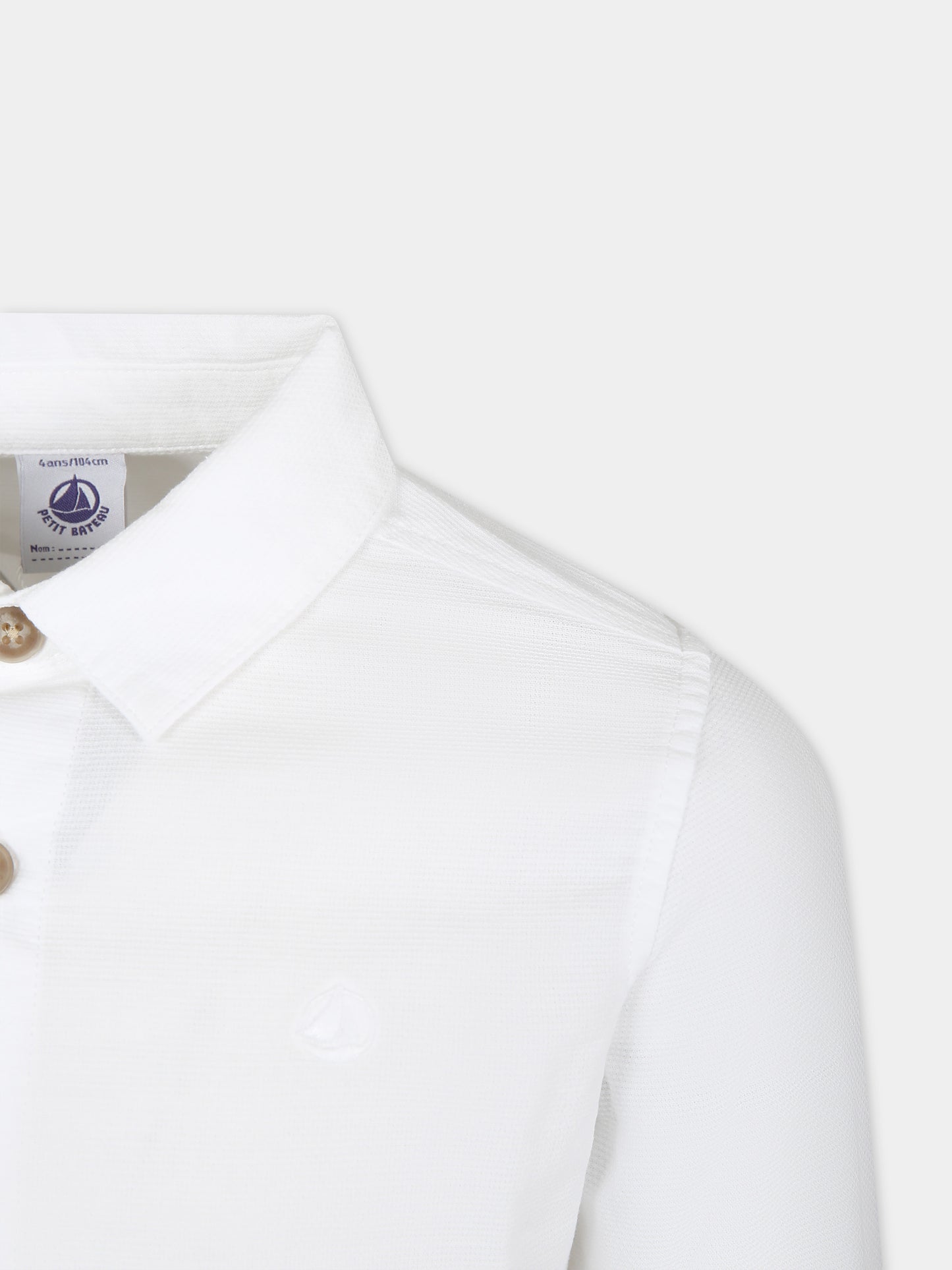 Camicia bianca per bambino,Petit Bateau,A09O5 01 ECUME