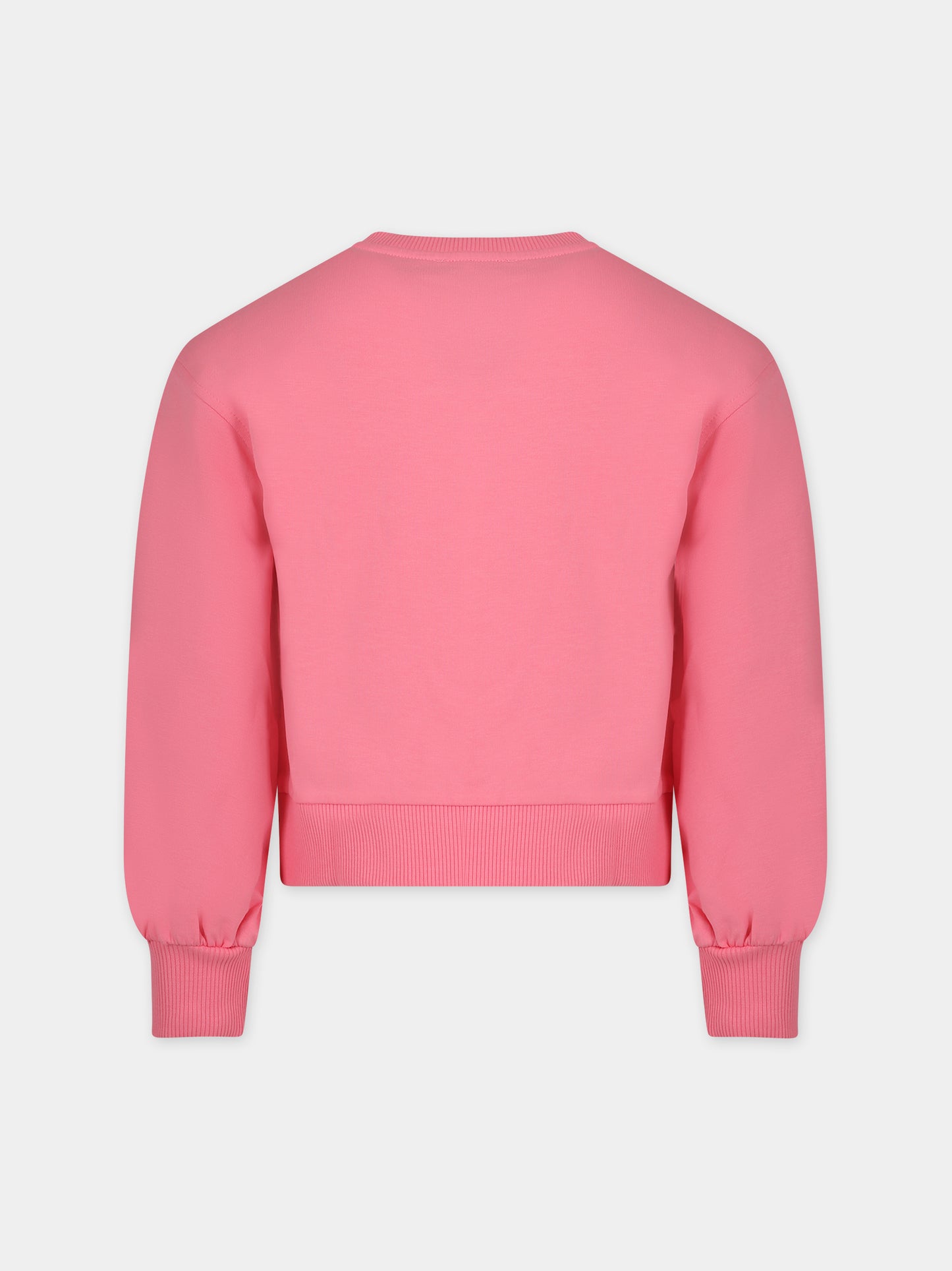 Felpa rosa per bambina con logo,Moschino Kids,HDF058 LDA00 51470