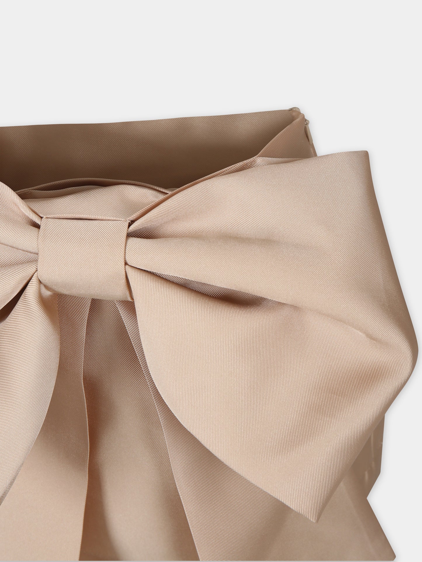 Gonna beige per bambina con fiocco,Caroline Bosmans,SS24 3012 60 4011