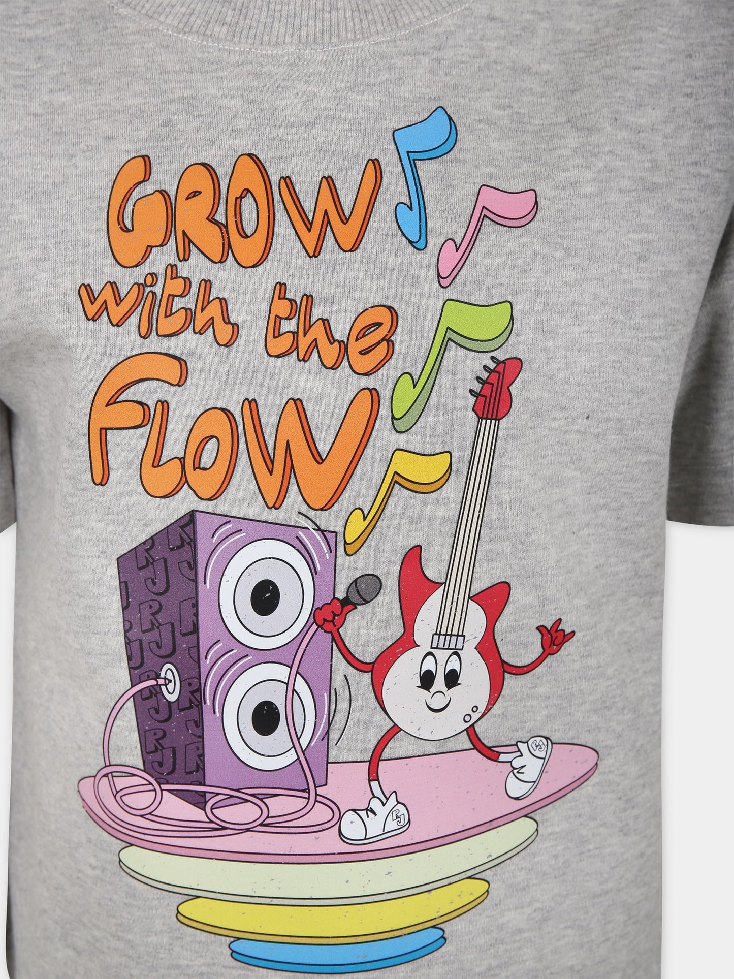 T-shirt grigia per bambini con stampa,Romy June,0001 01 2002 201 F23