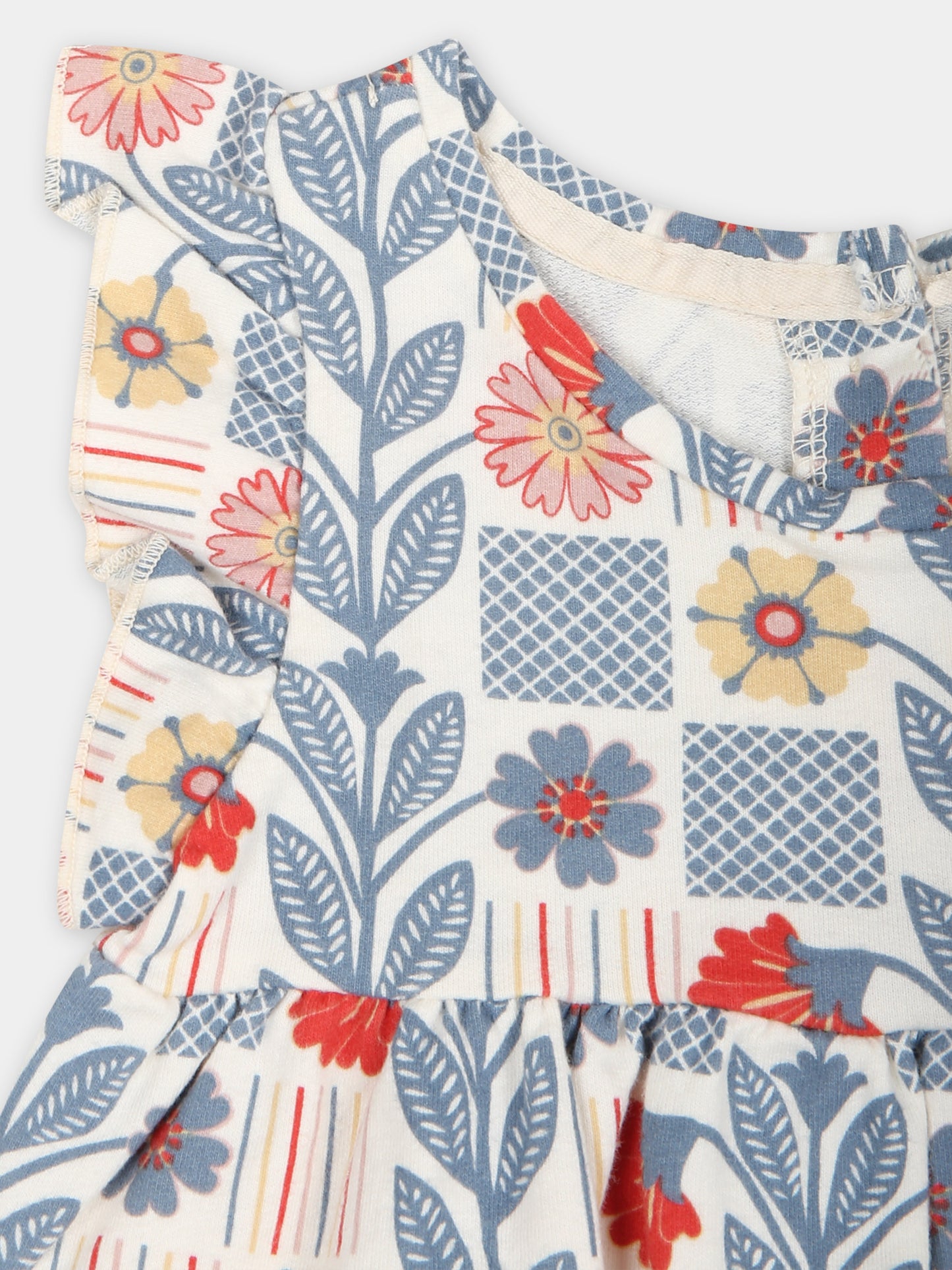 Pagliaccetto bianco per neonata con stampa fiori,Coco Au Lait,16COCO S015