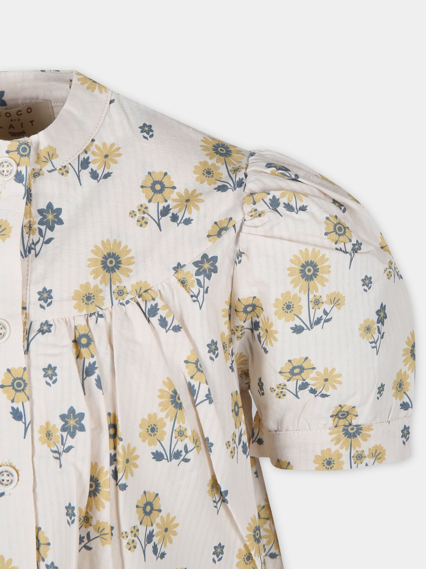 Top avorio per bambina con stampa fiori,Coco Au Lait,16COCO S083