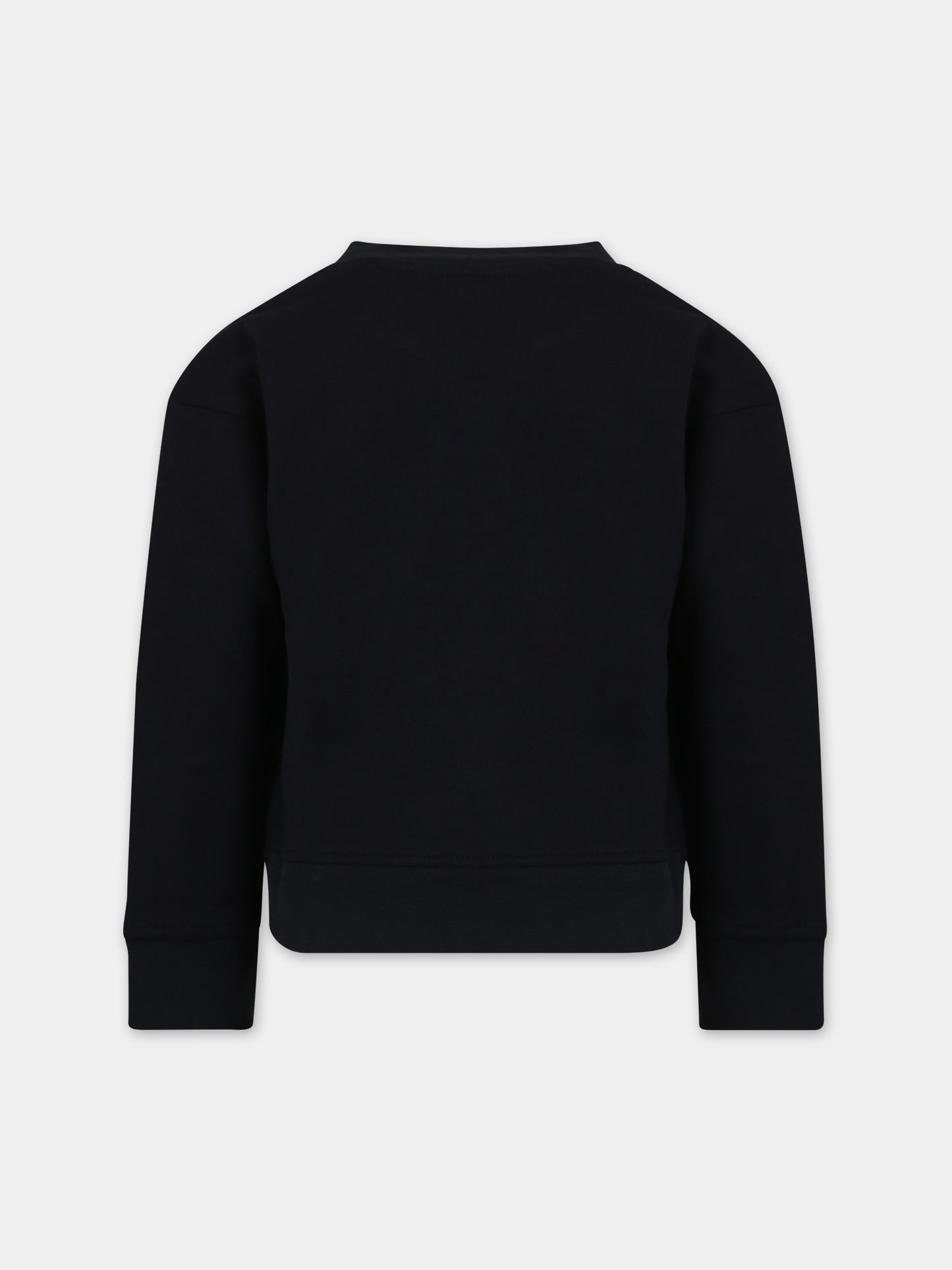 Felpa nera per bambina con logo,Stella Mccartney Kids,TT4D00 Z0447 930