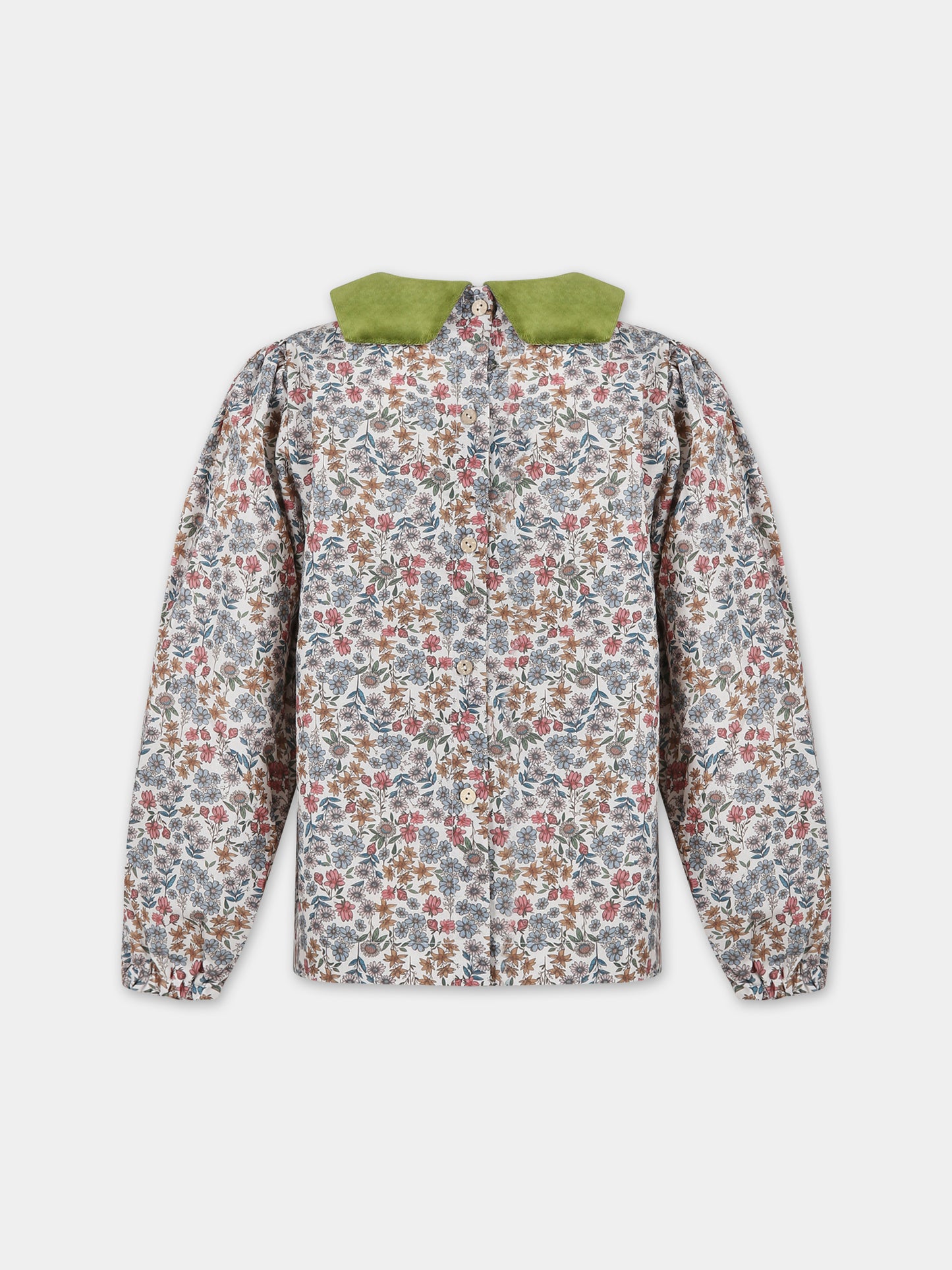 Camicia avorio per bambina con stampa floreale,Farway Milano,FCM01TPG