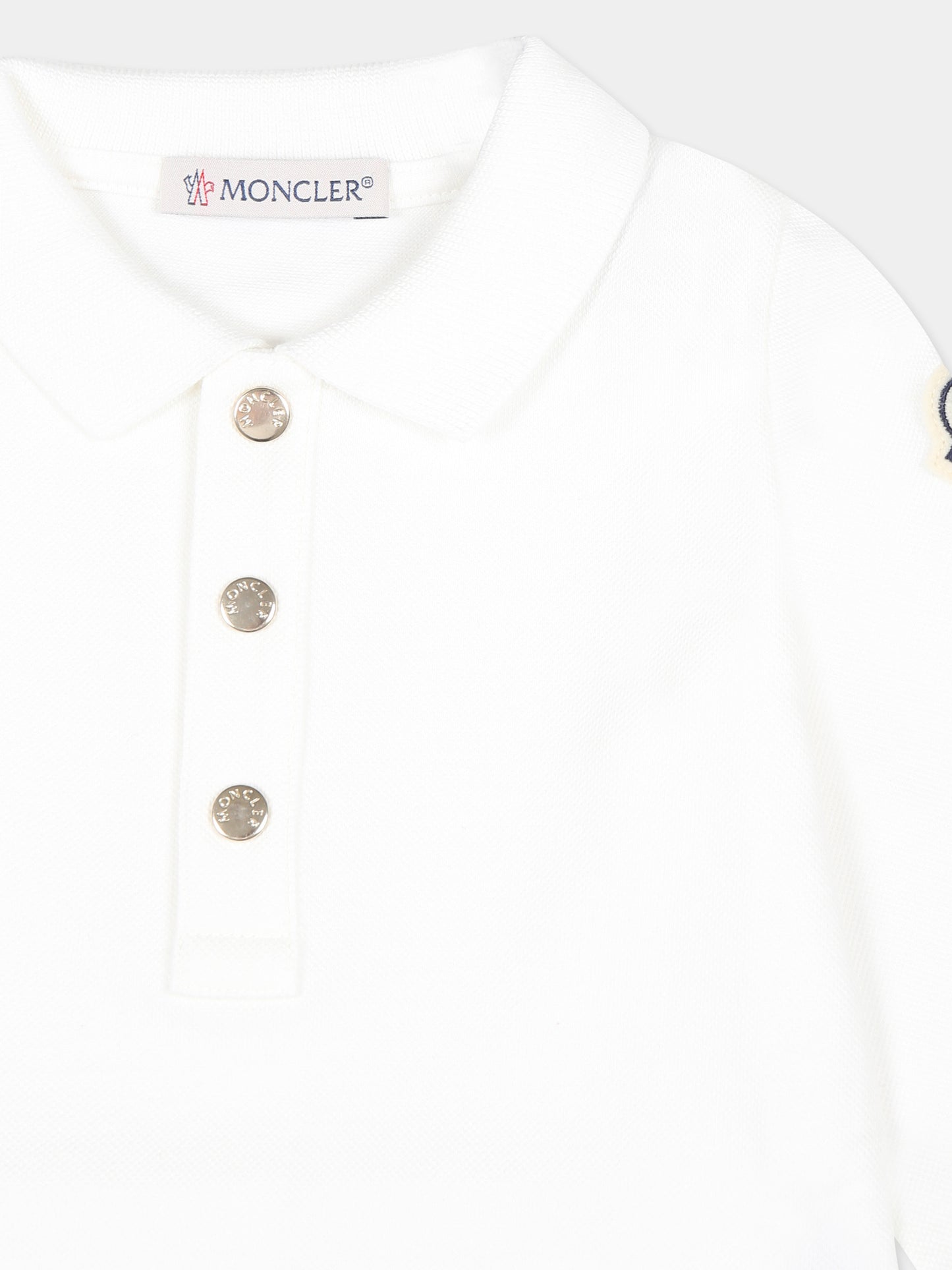 Vestito bianco per neonata con logo,Moncler Kids,J2951 8I00002 89AL2 034