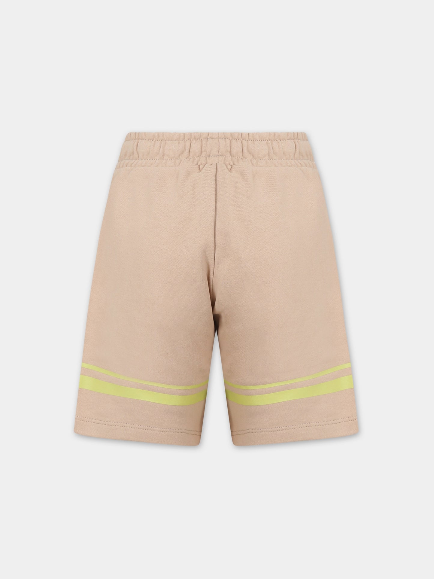 Shorts sportivi beige per bambino con logo,Gcds Kids,DNQ004 LCA52 20379