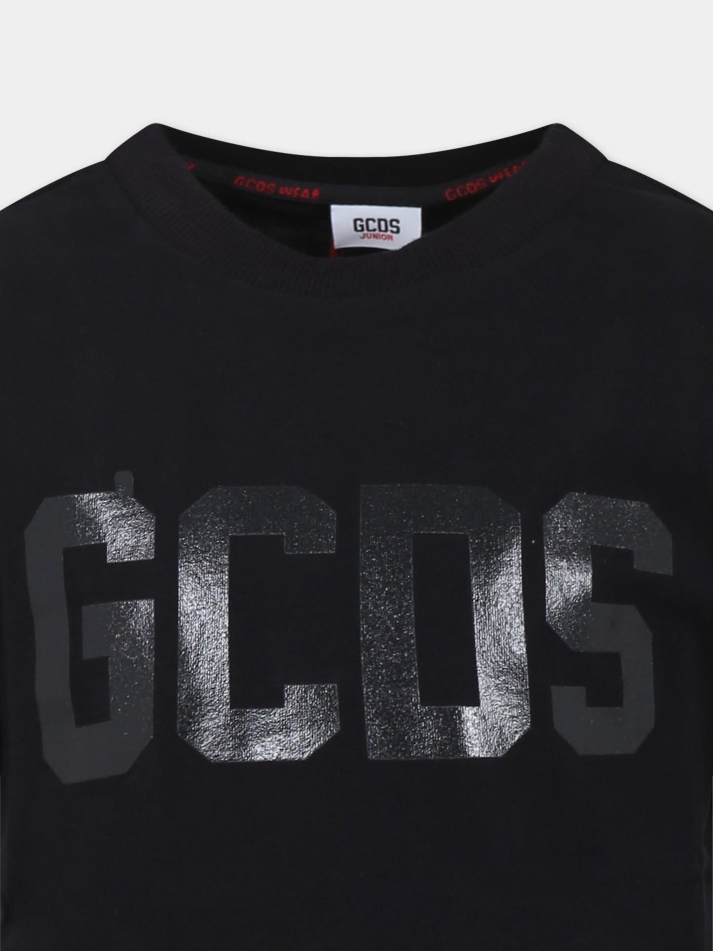 T-shirt nera per bambini con logo,Gcds Kids,DSM00I LAA01 60100