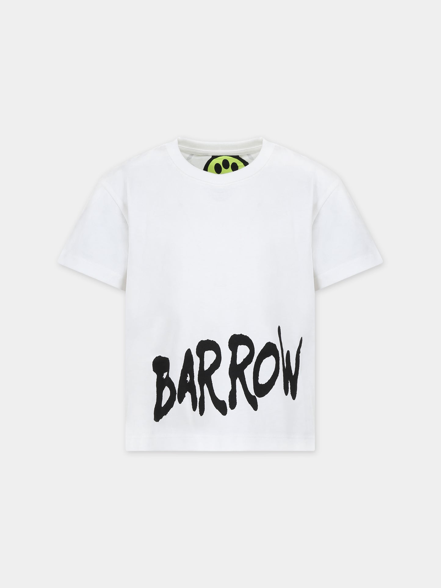T-shirt bianca per bambini con logo e smile,Barrow,F3BKJUTH041 002