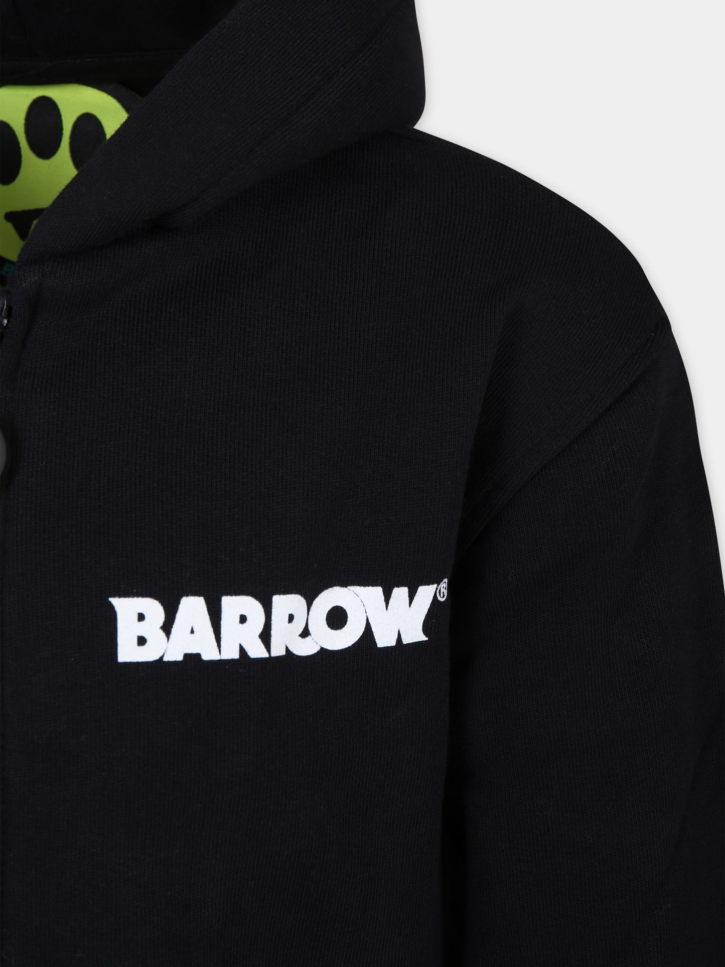 Felpa nera per bambini con logo e smile,Barrow,F3BKJUZH092 110