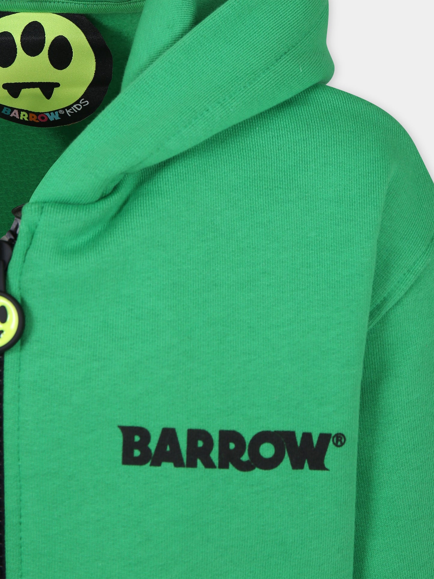 Felpa verde per bambini con logo e smile,Barrow,F3BKJUZH092 BW012