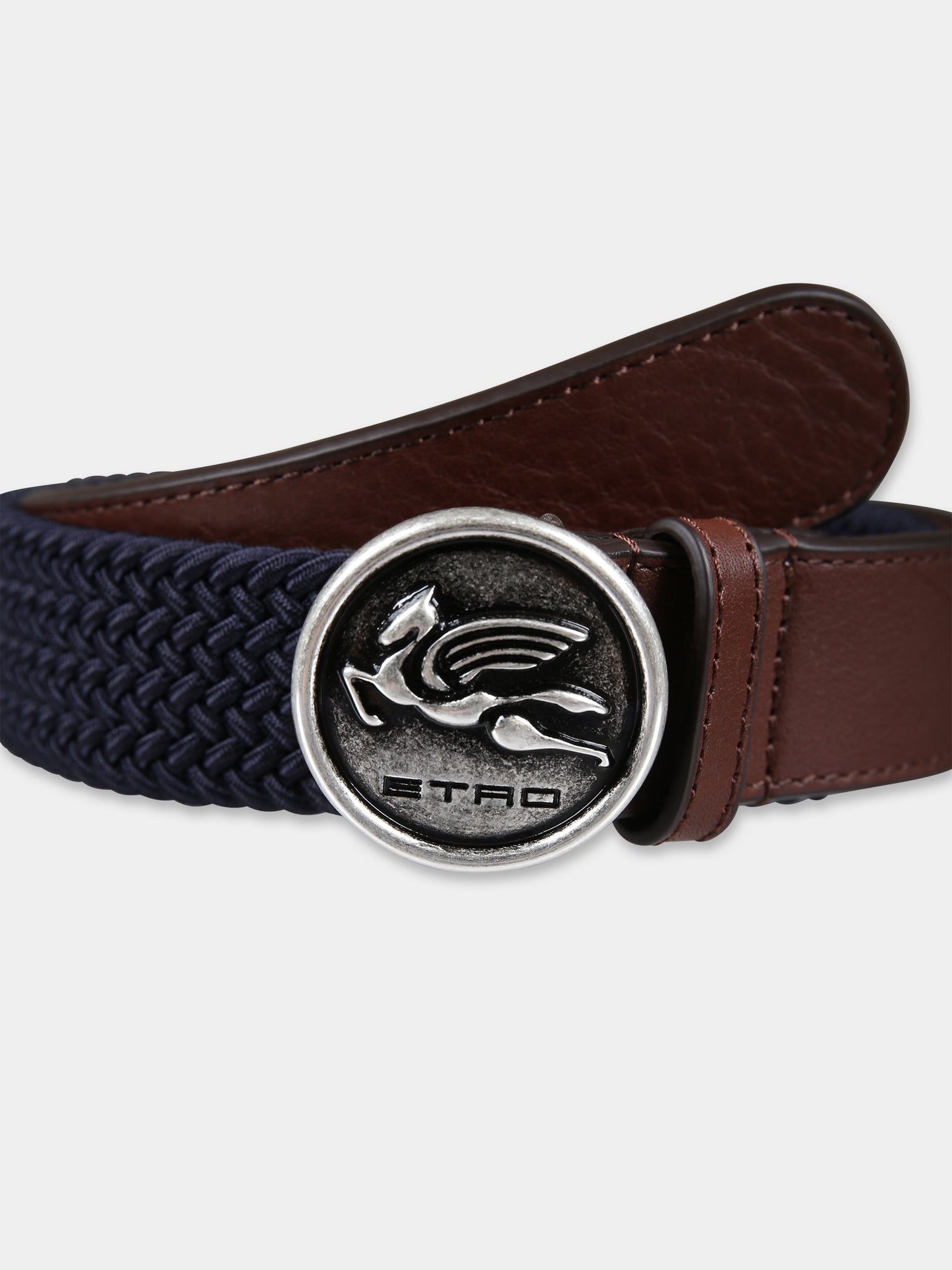 Ceinture bleue pour garçon avec Pegaso et logo