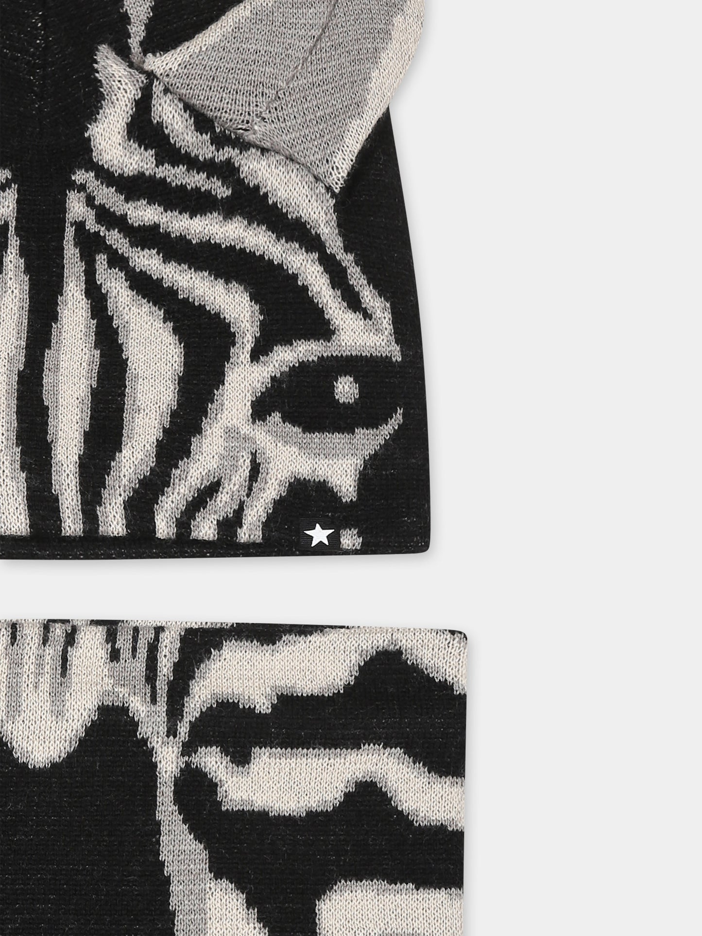 Set accessori nero per bambini con motivo zebra,Molo,7W24S304 0099