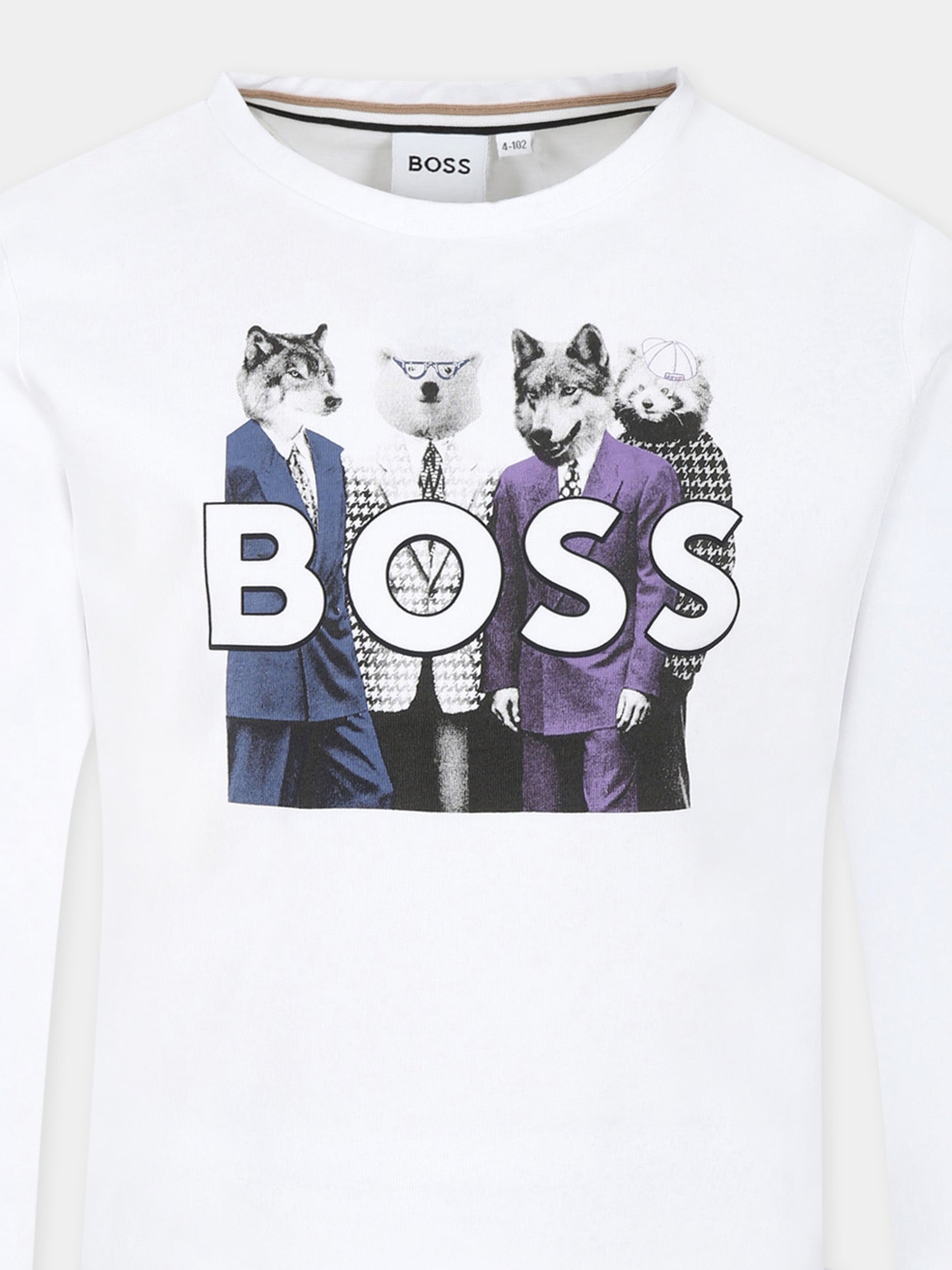 T-shirt blanc pour garçon avec logo