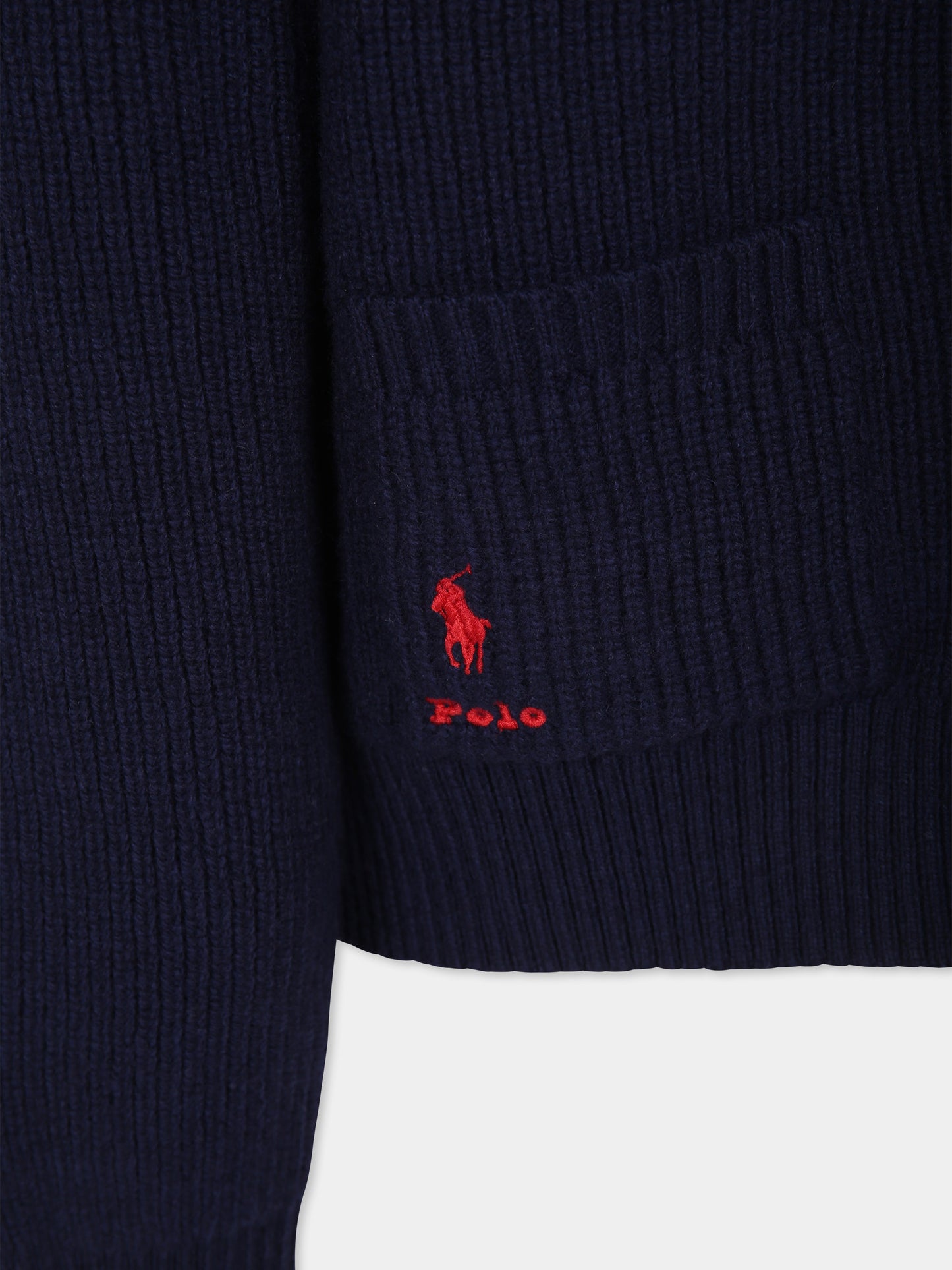 Cardigan blu per bambino con cavallino,Ralph Lauren Kids,952299001