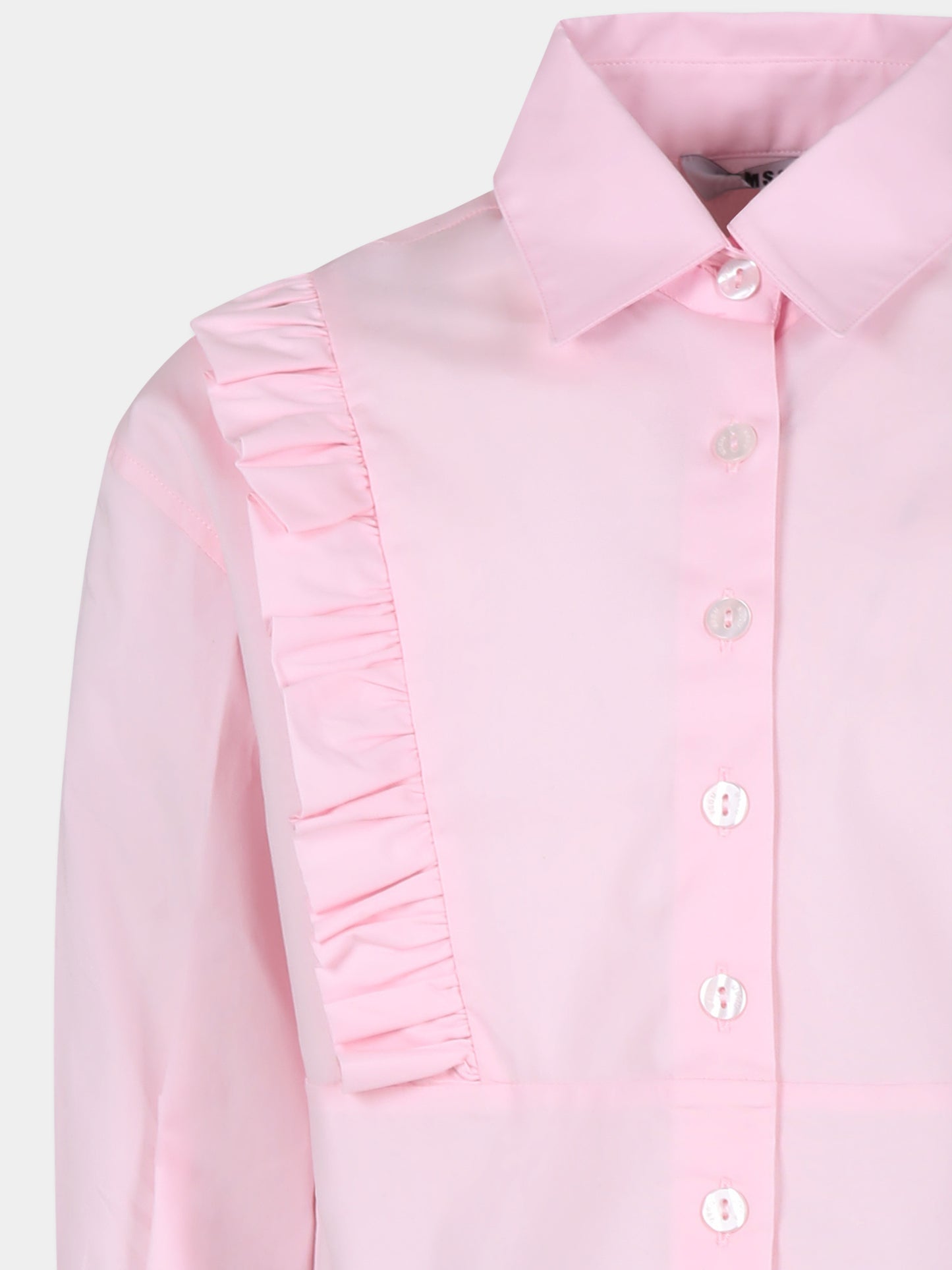 Camicia rosa per bambina con logo,Msgm Kids,F4MSJGSI185 042