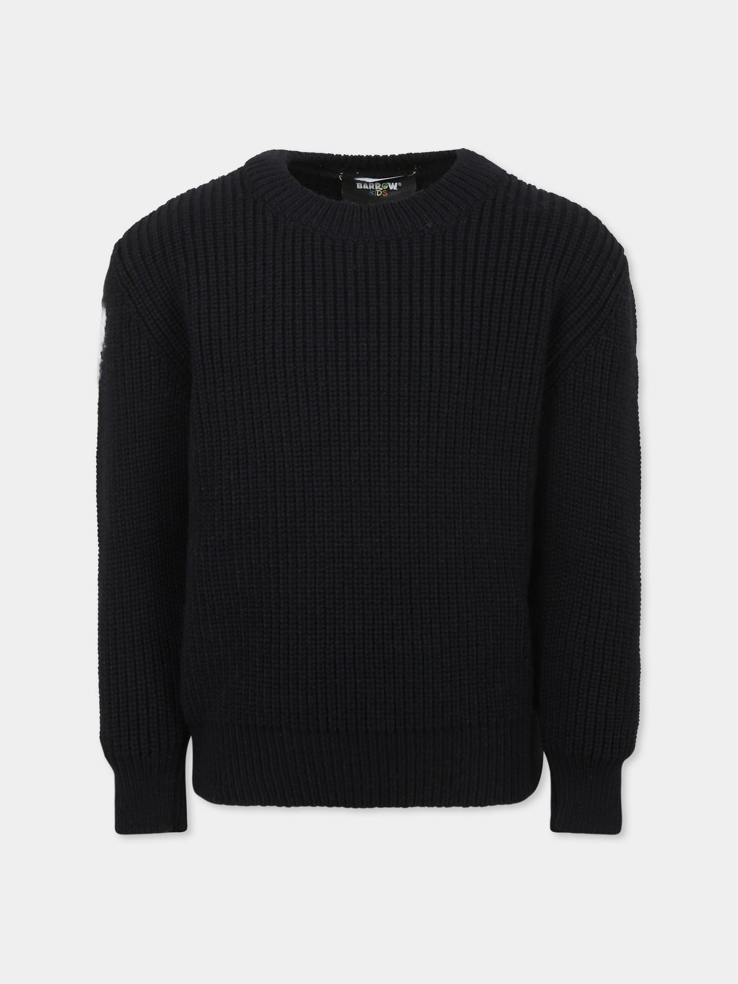 Pull noir pour fille avec smiley et logo