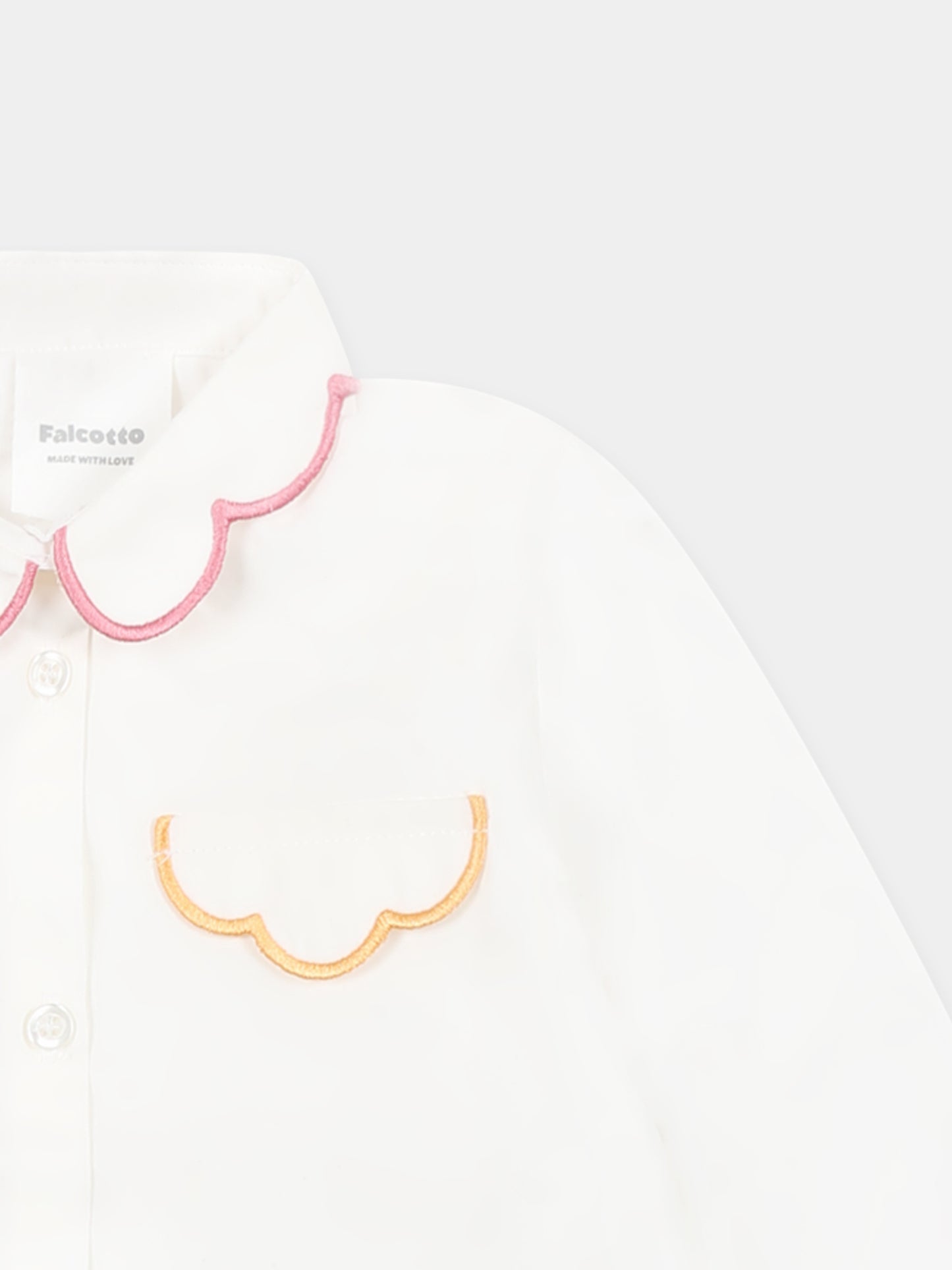 Chemise blanche pour bébé fille avec broderie