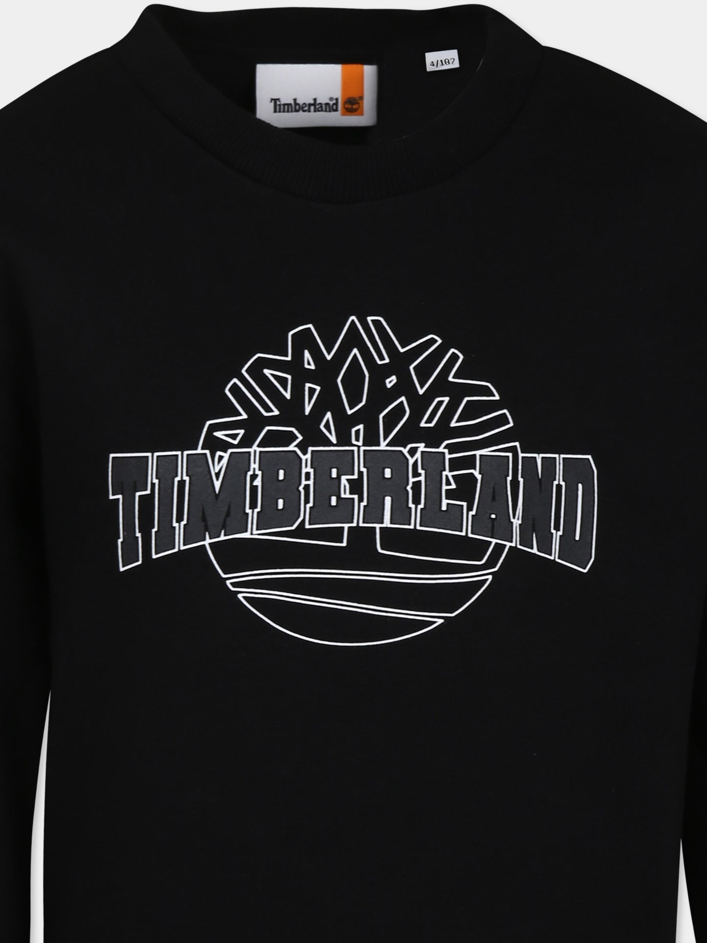 Felpa nera per bambino con logo,Timberland,T60315 09B