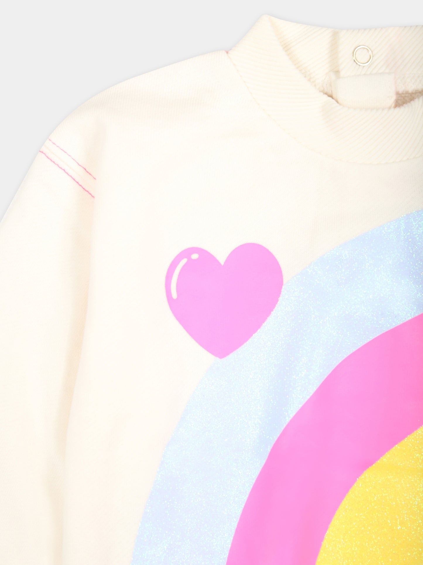 Felpa avorio per neonata con arcobaleno,Billieblush,U20534 121