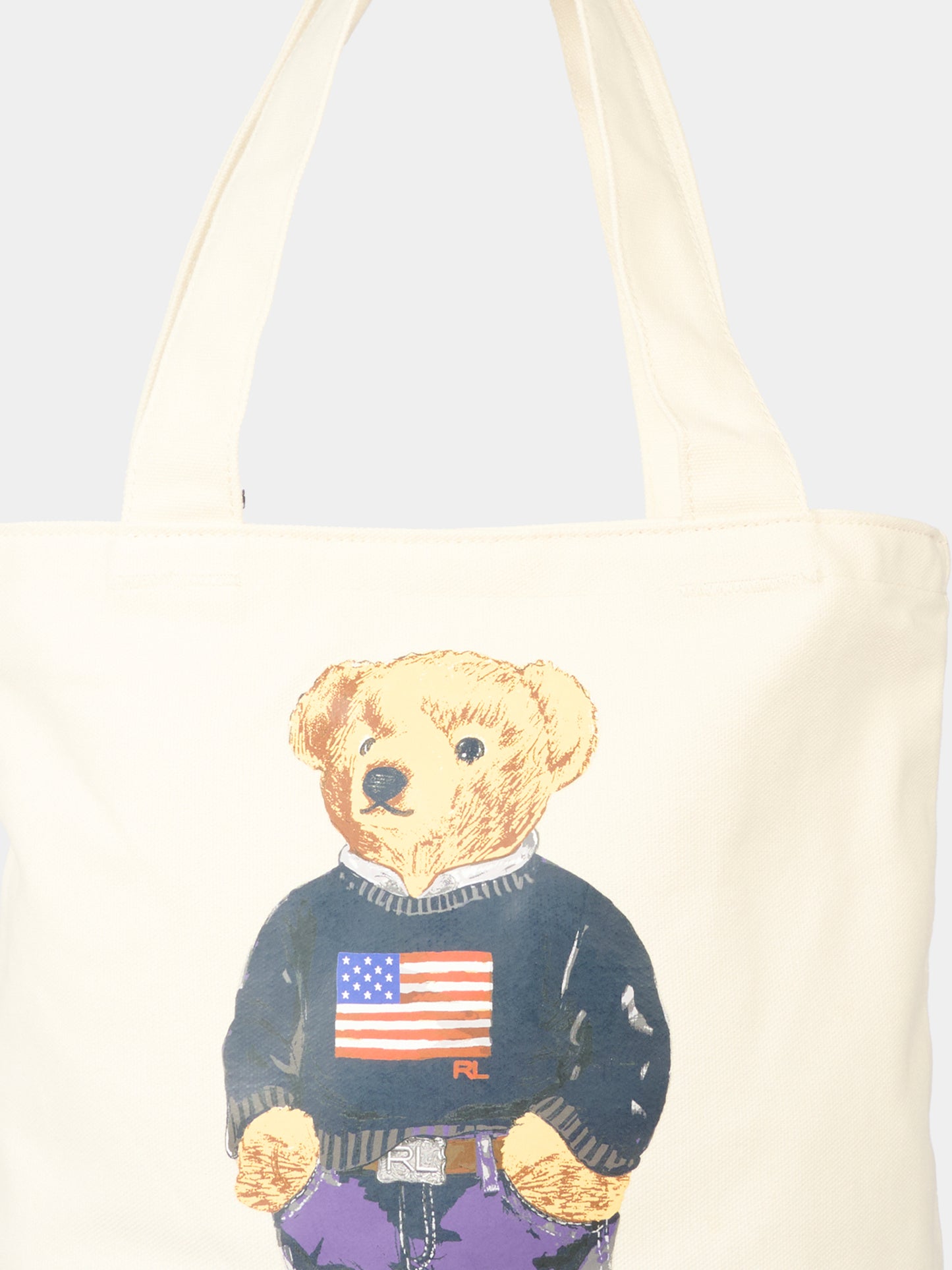 Borsa avorio per bambino con Polo Bear,Ralph Lauren Kids,9AR021 W3Y