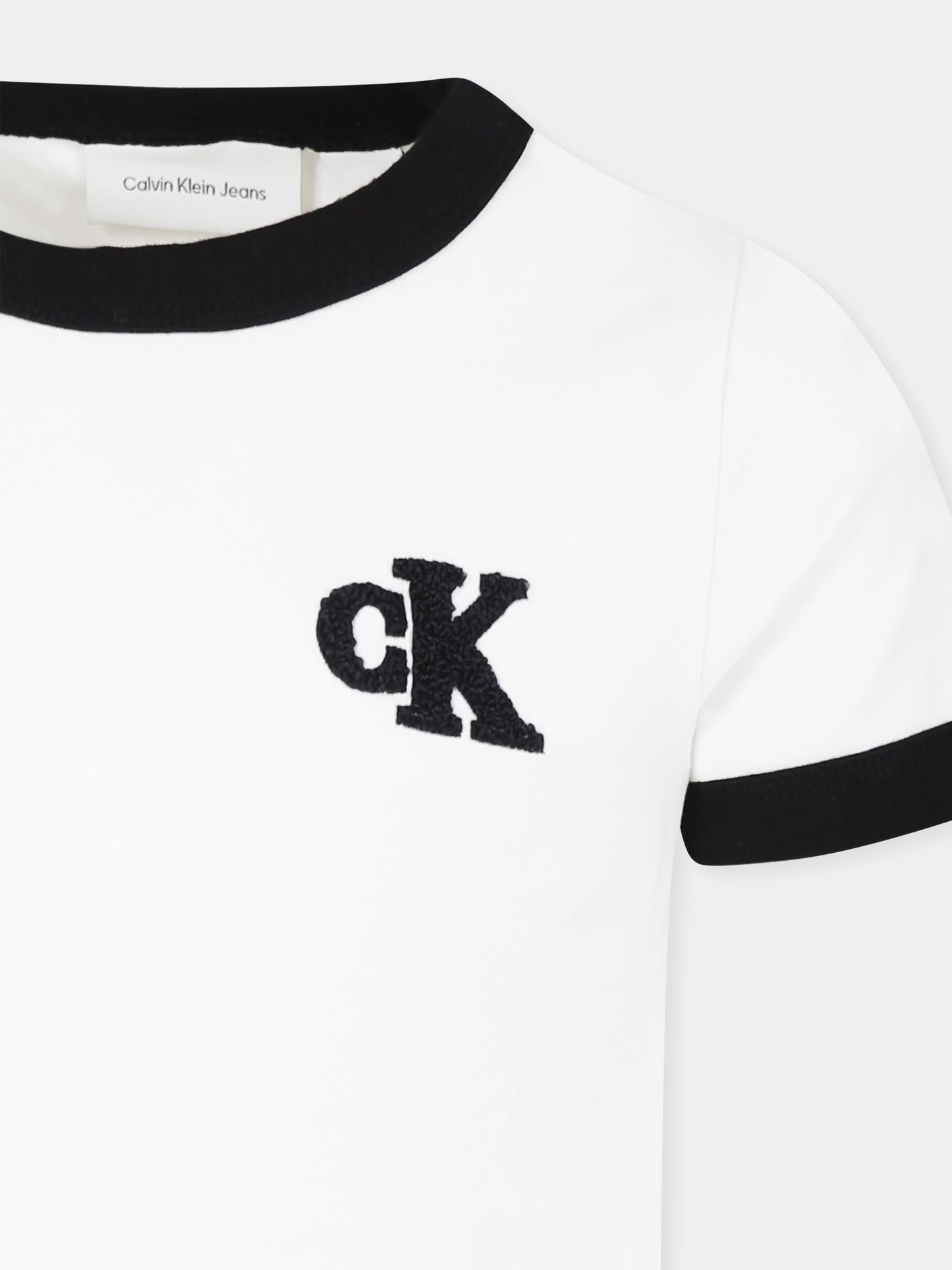 T-shirt blanc pour garçon avec monogramme