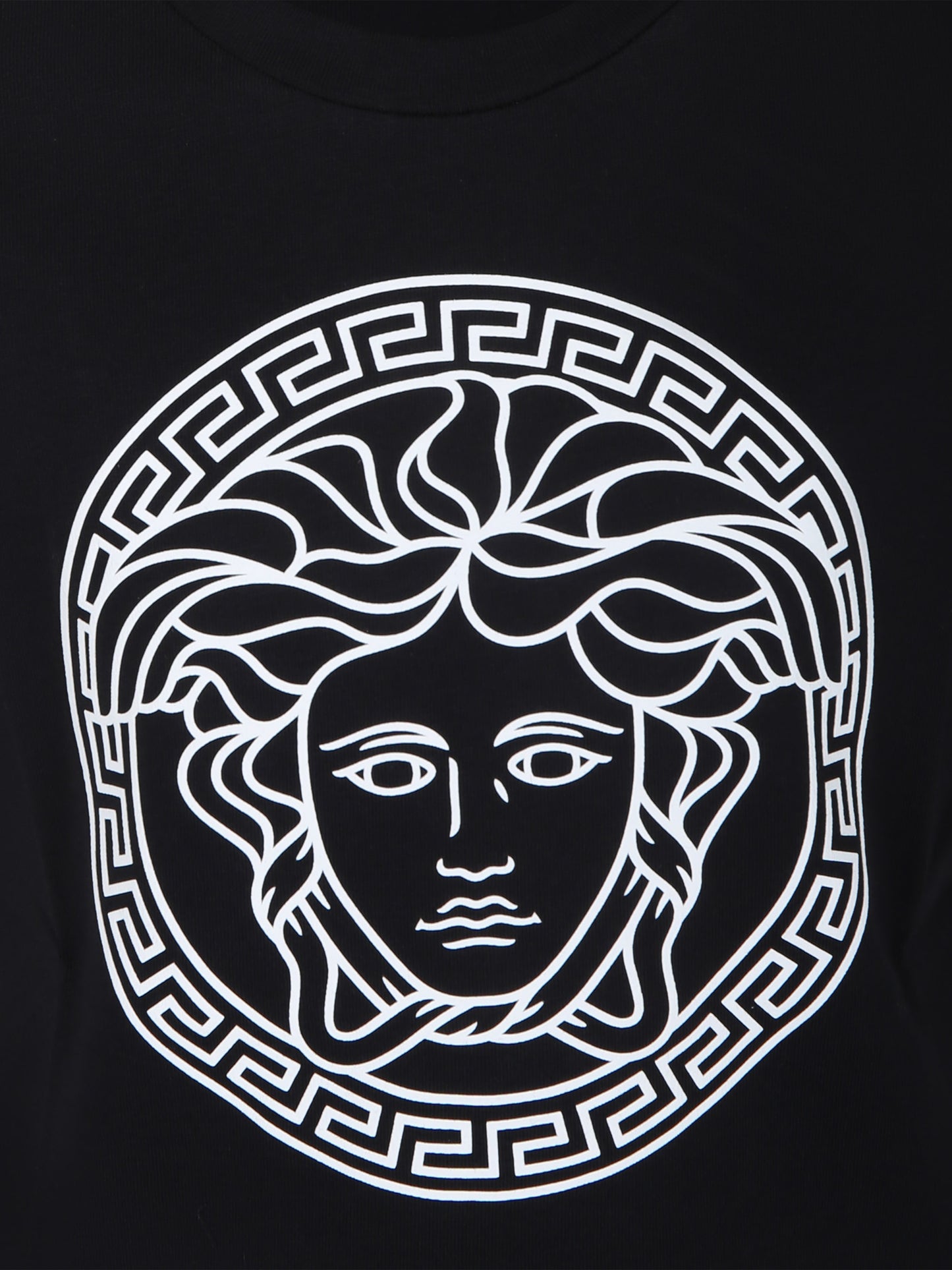 T-shirt nera per bambini con Medusa,Versace,1000239 1A10165 2B020
