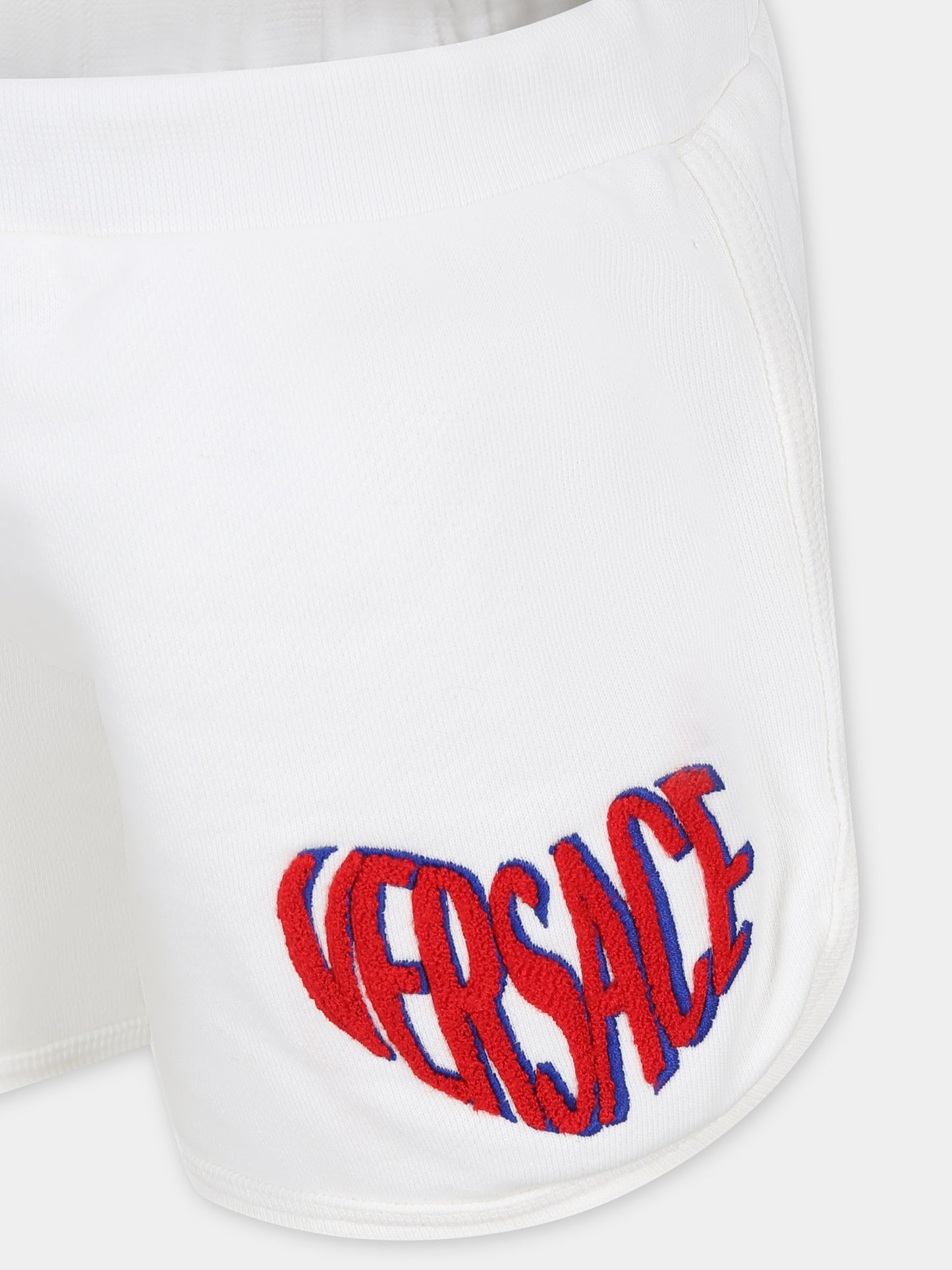 Shorts bianchi per bambina con logo Versace,Versace,1011102 1A09693 2W070