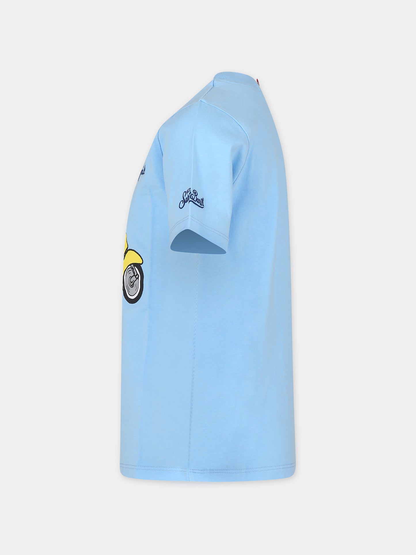 T-shirt celeste per bambino con stampa Topolino,Mc2 Saint Barth,TSH0001 05743D