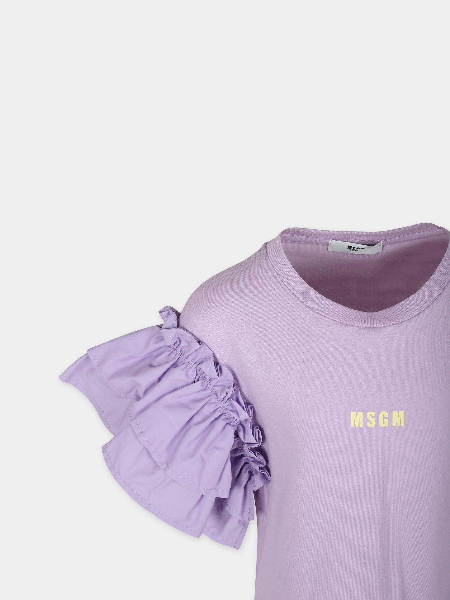 Vestito lilla per bambina con logo,Msgm Kids,MS029452 071