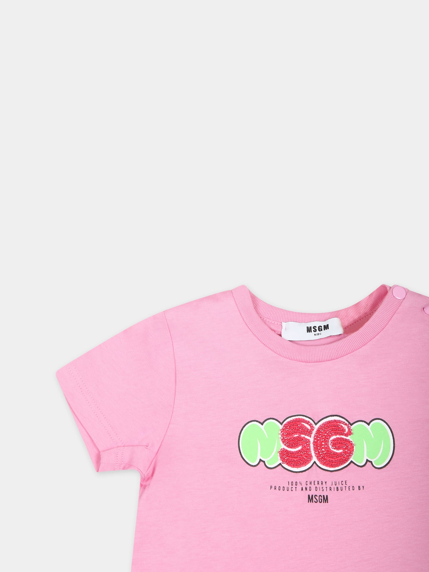 Vestit rosa per neonata con logo,Msgm Kids,MS029367 042