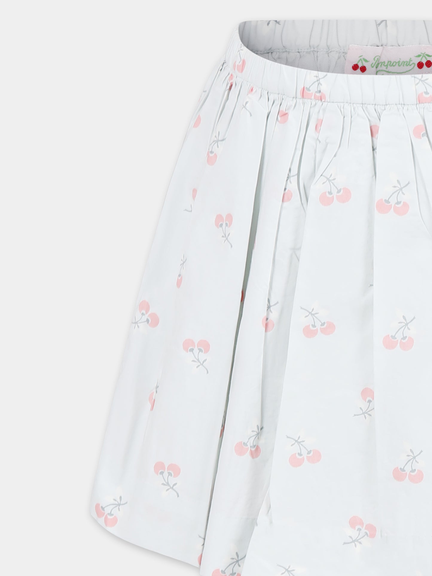 Jupe bleu clair pour fille avec cerises