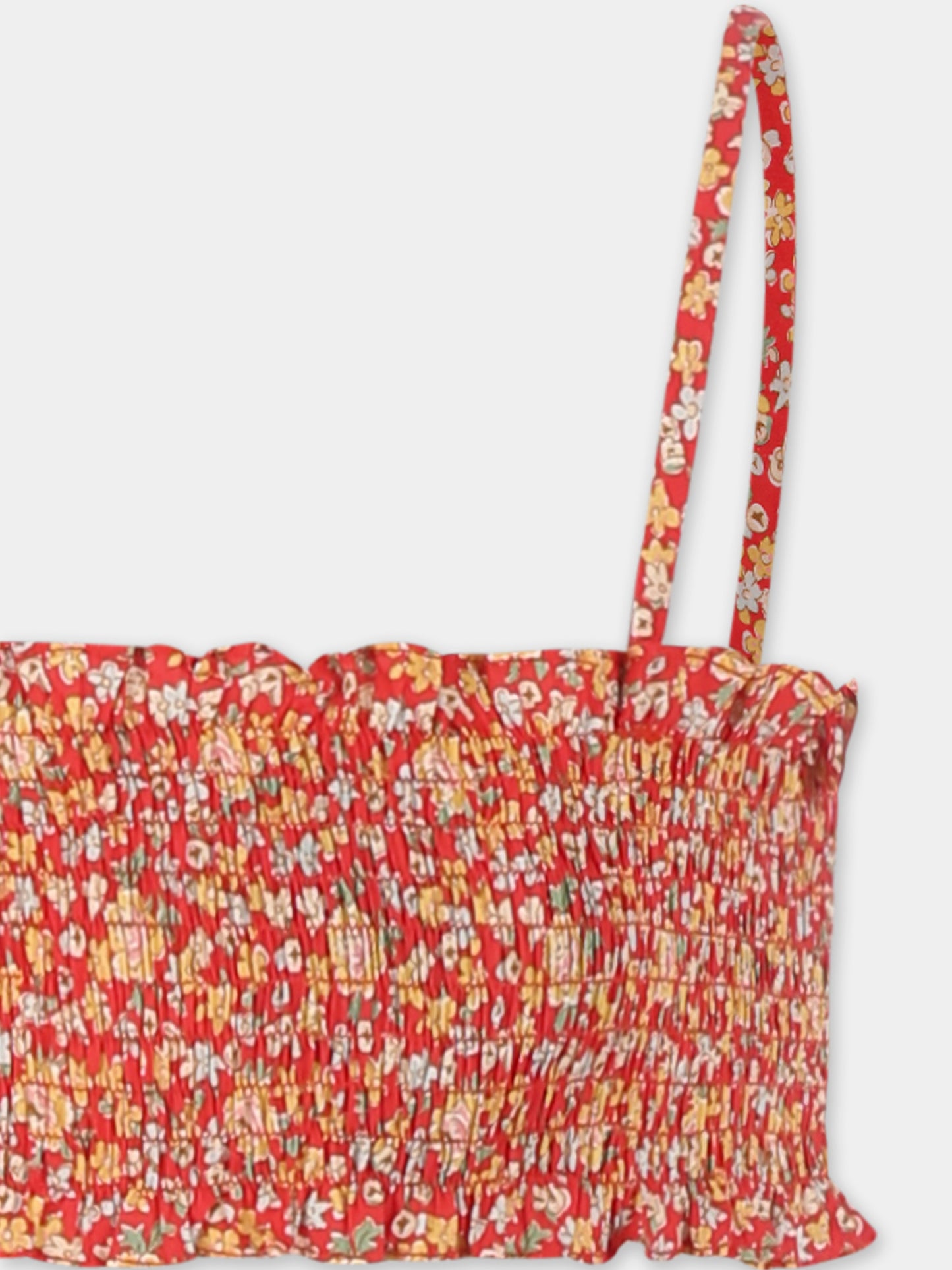 Bikini rouge pour fille avec imprimé floral