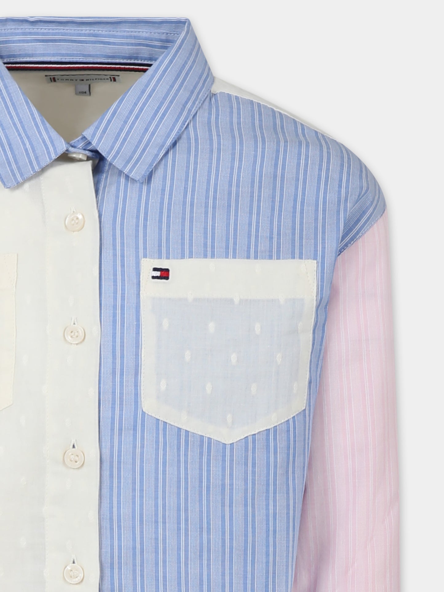 Chemise multicolore pour fille avec drapeau