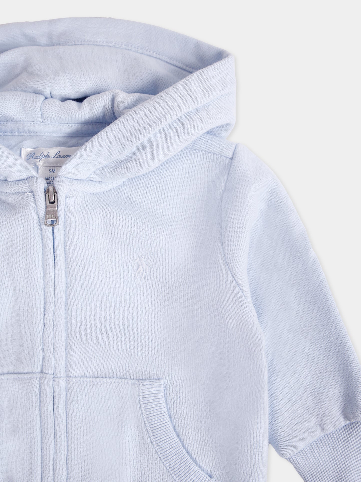 Ensemble bleu clair pour bébé garçon avec cheval