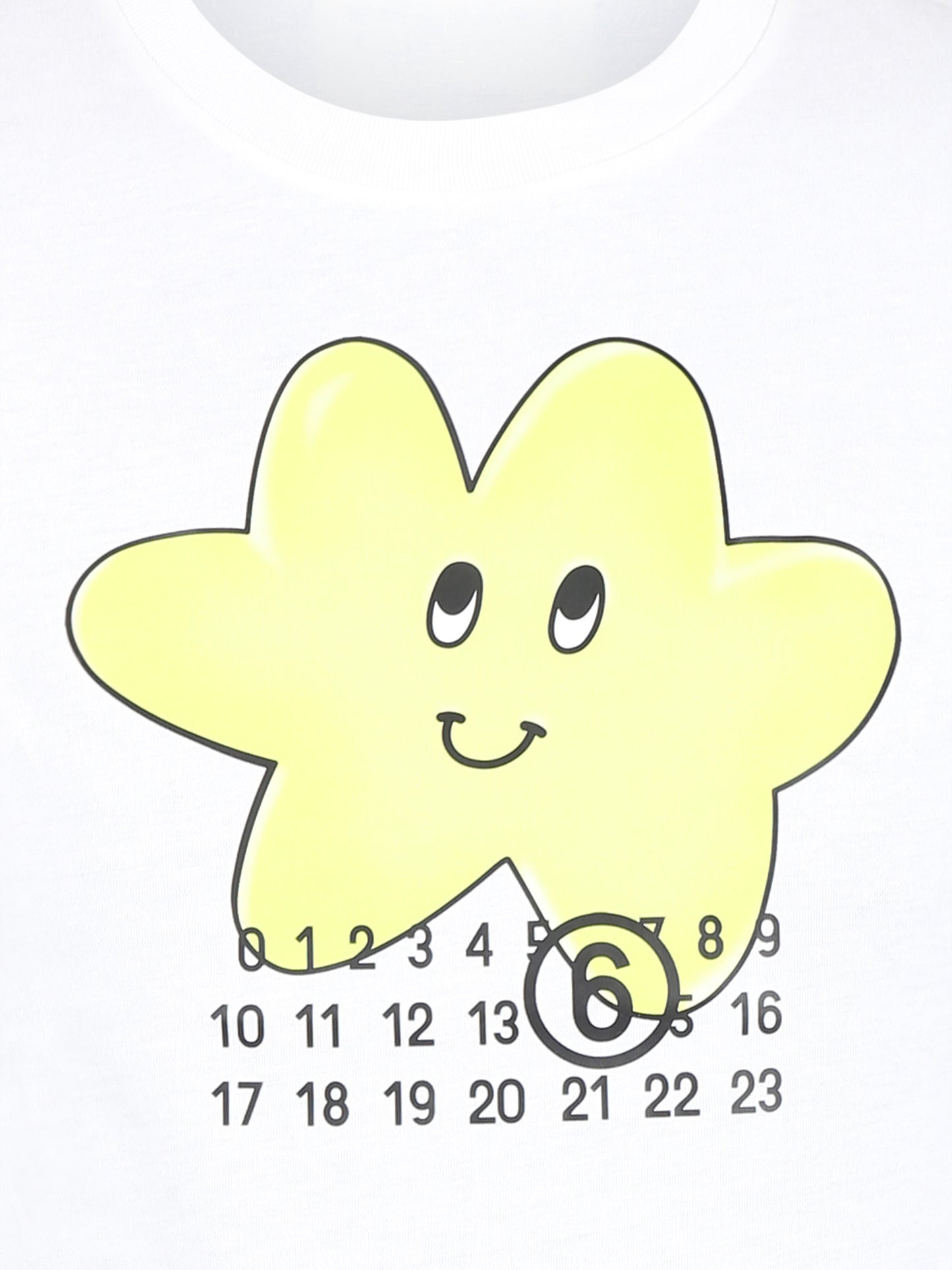 T-shirt blanc pour fille avec logo et étoile