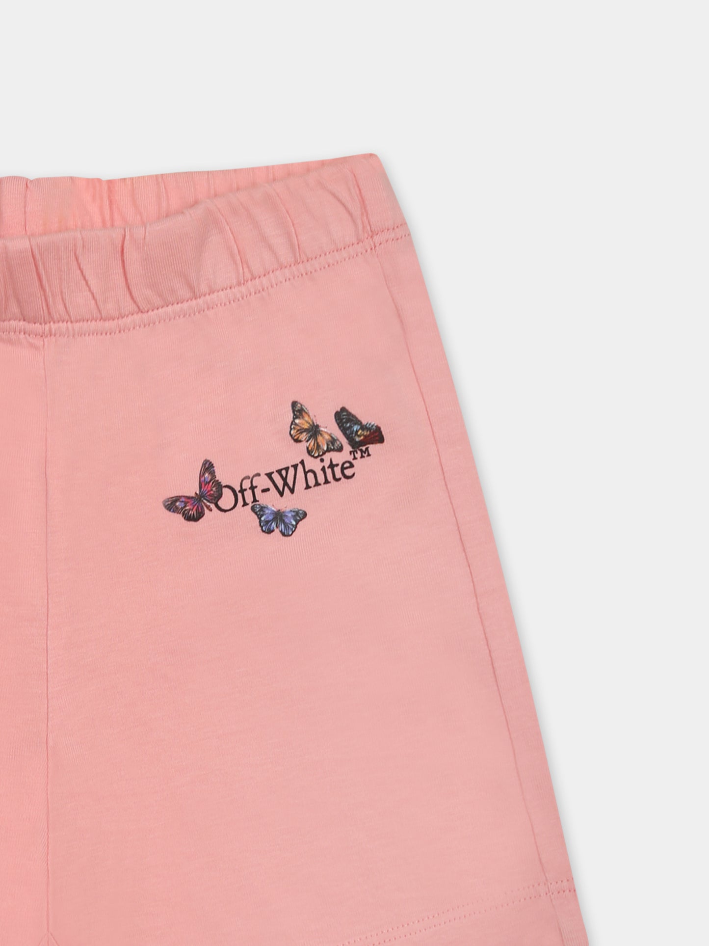 Short rose pour bébé fille avec logo