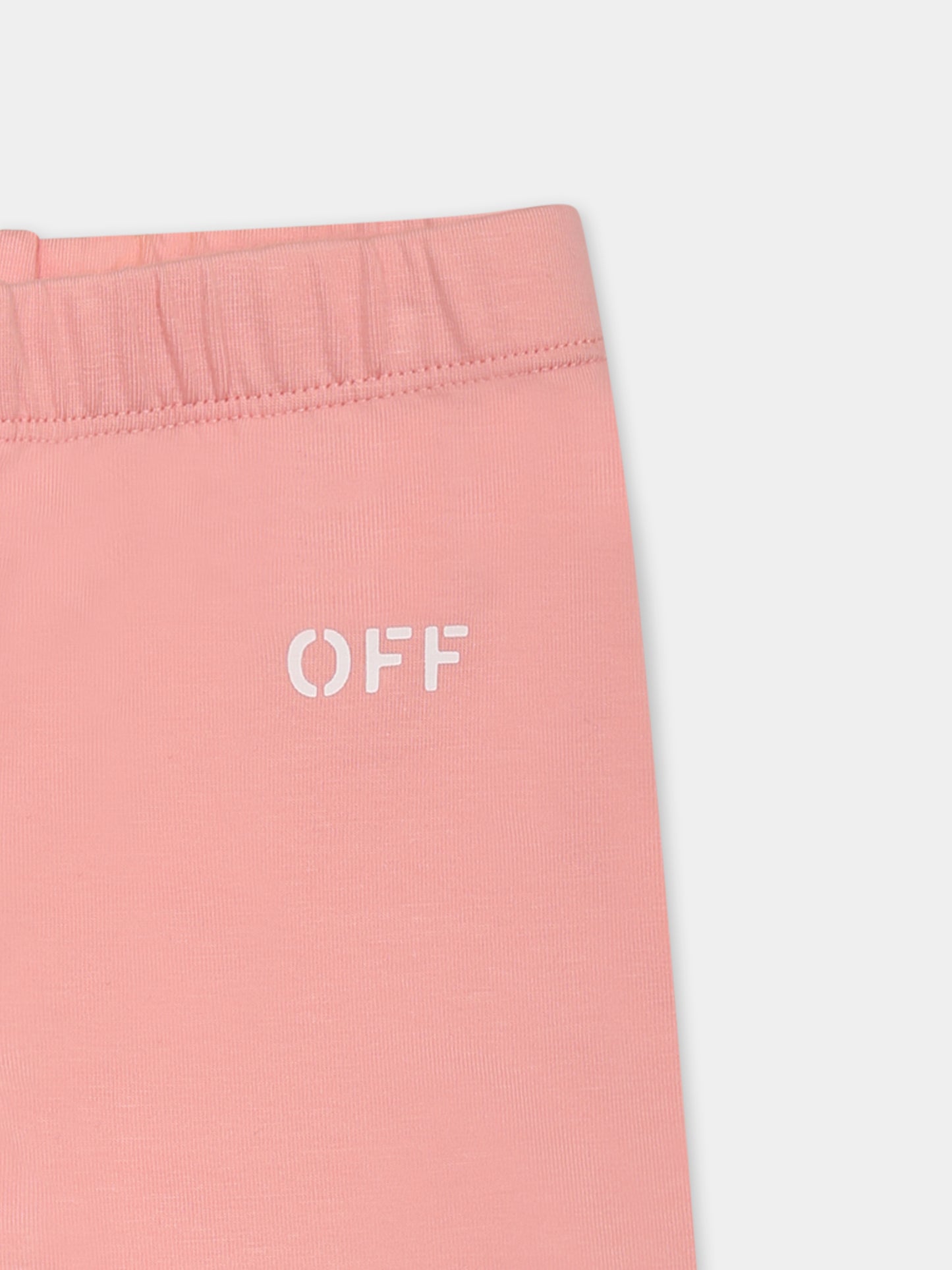 Legging rose pour bébé fille avec logo