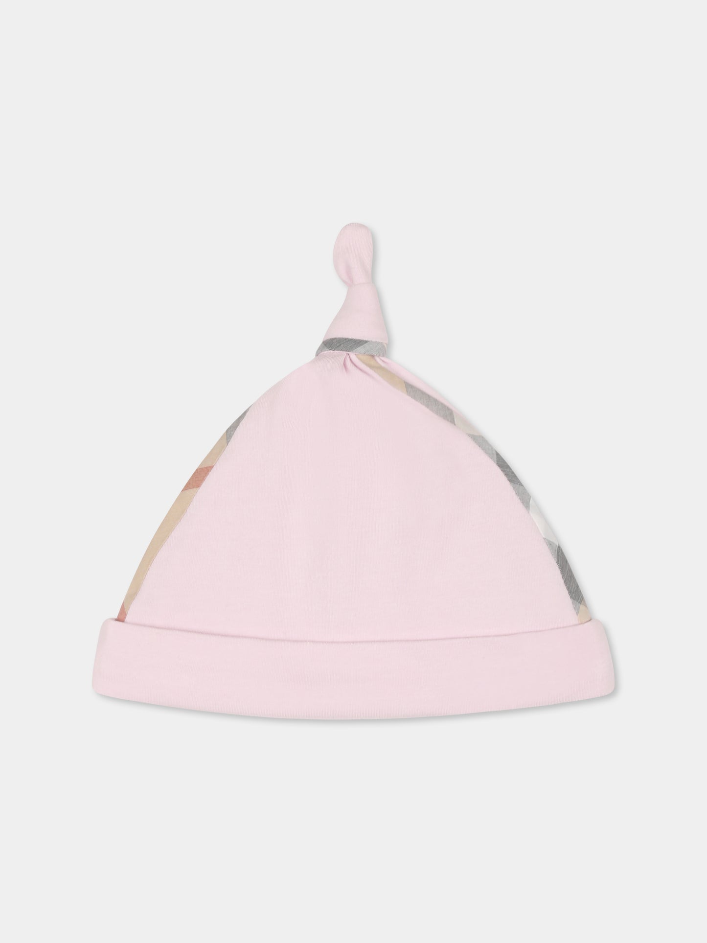 Ensemble combinaison rose pour bébé fille avec vintage check