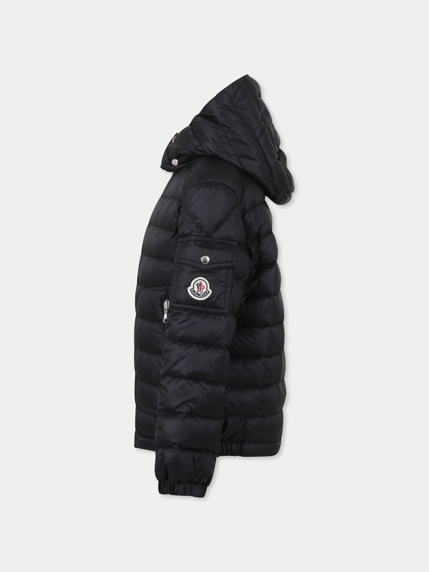 Piumino Laurus nero per bambino con logo,Moncler Kids,K1954 1A00050 597YF 999