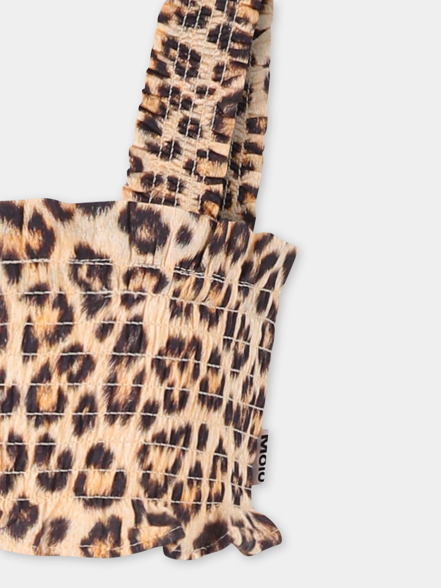 Top marron pour fille avec imprimé tacheté