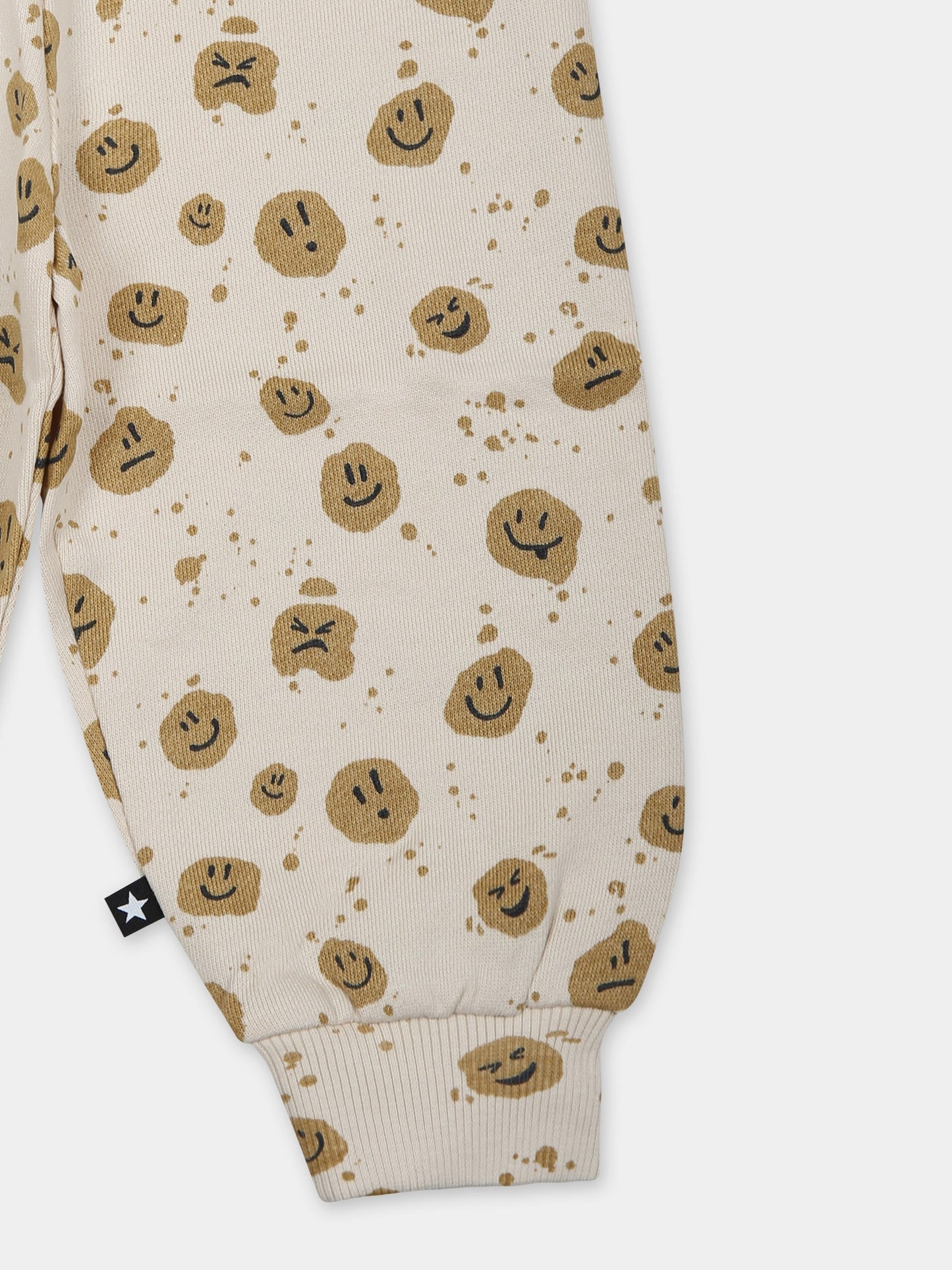 Pantalon ivoire pour bébé enfants avec smiley