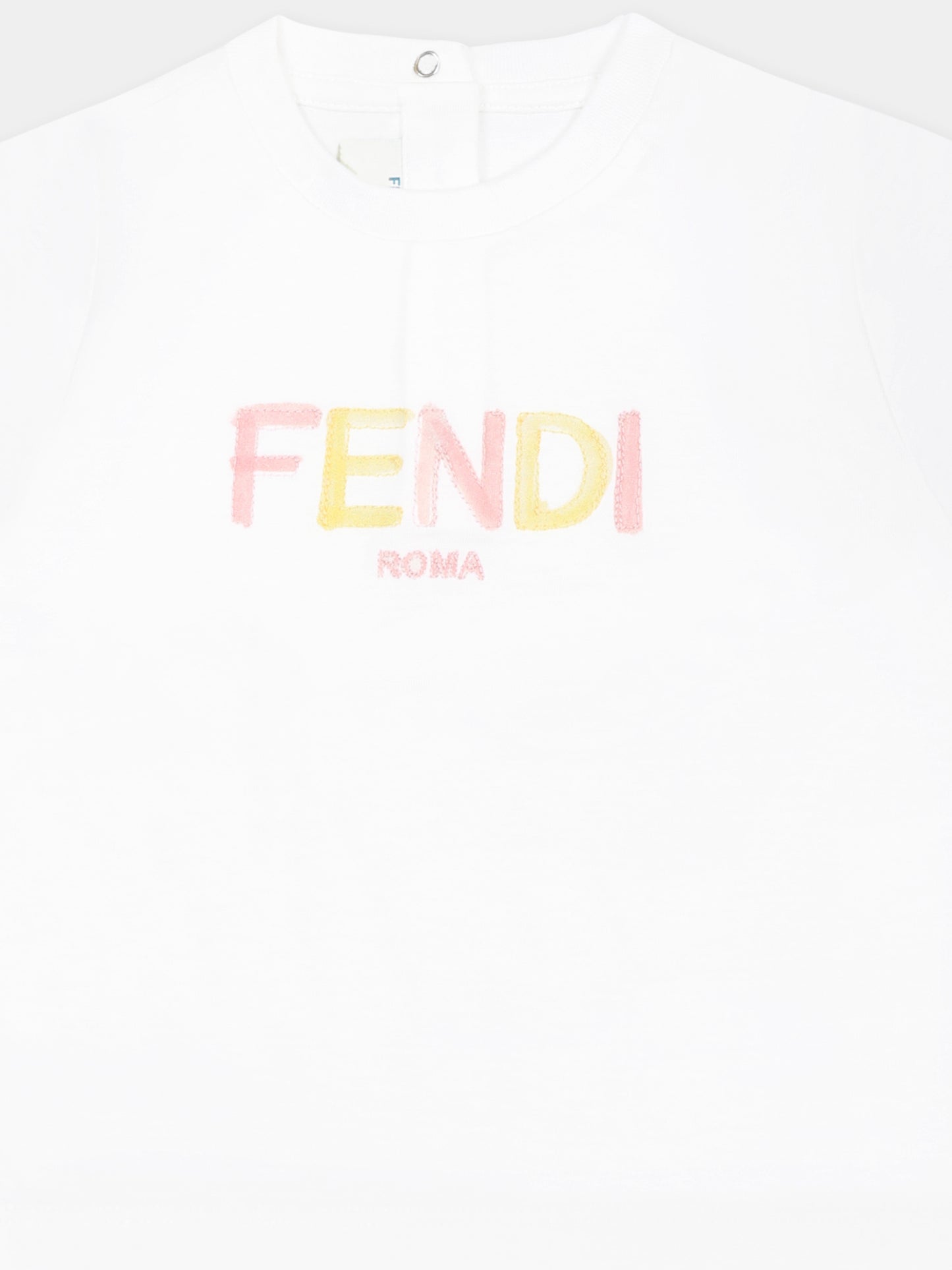 T-shirt blanc pour bébé fille avec logo