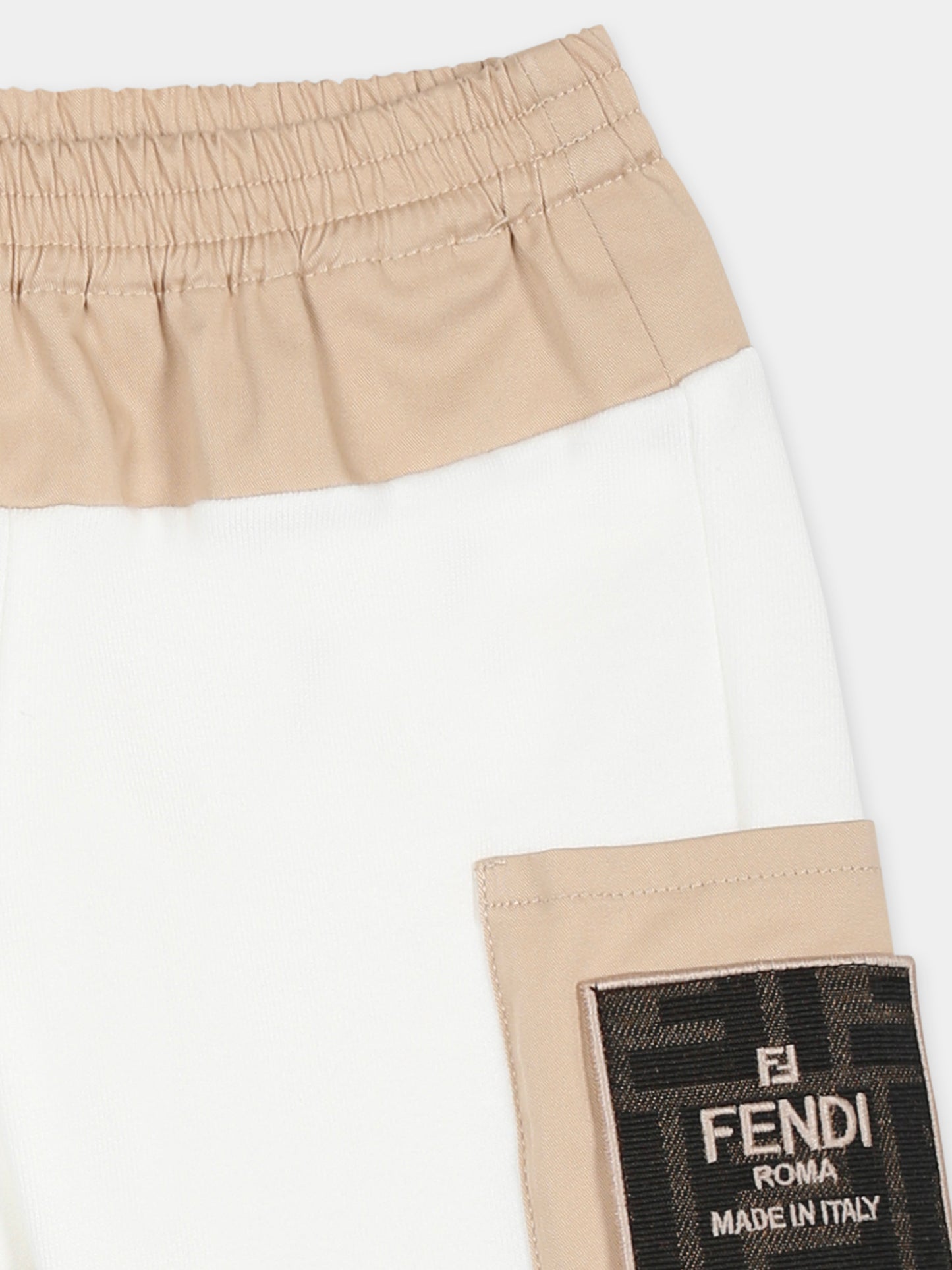 Pantalon blanc pour bébé garçon avec FF