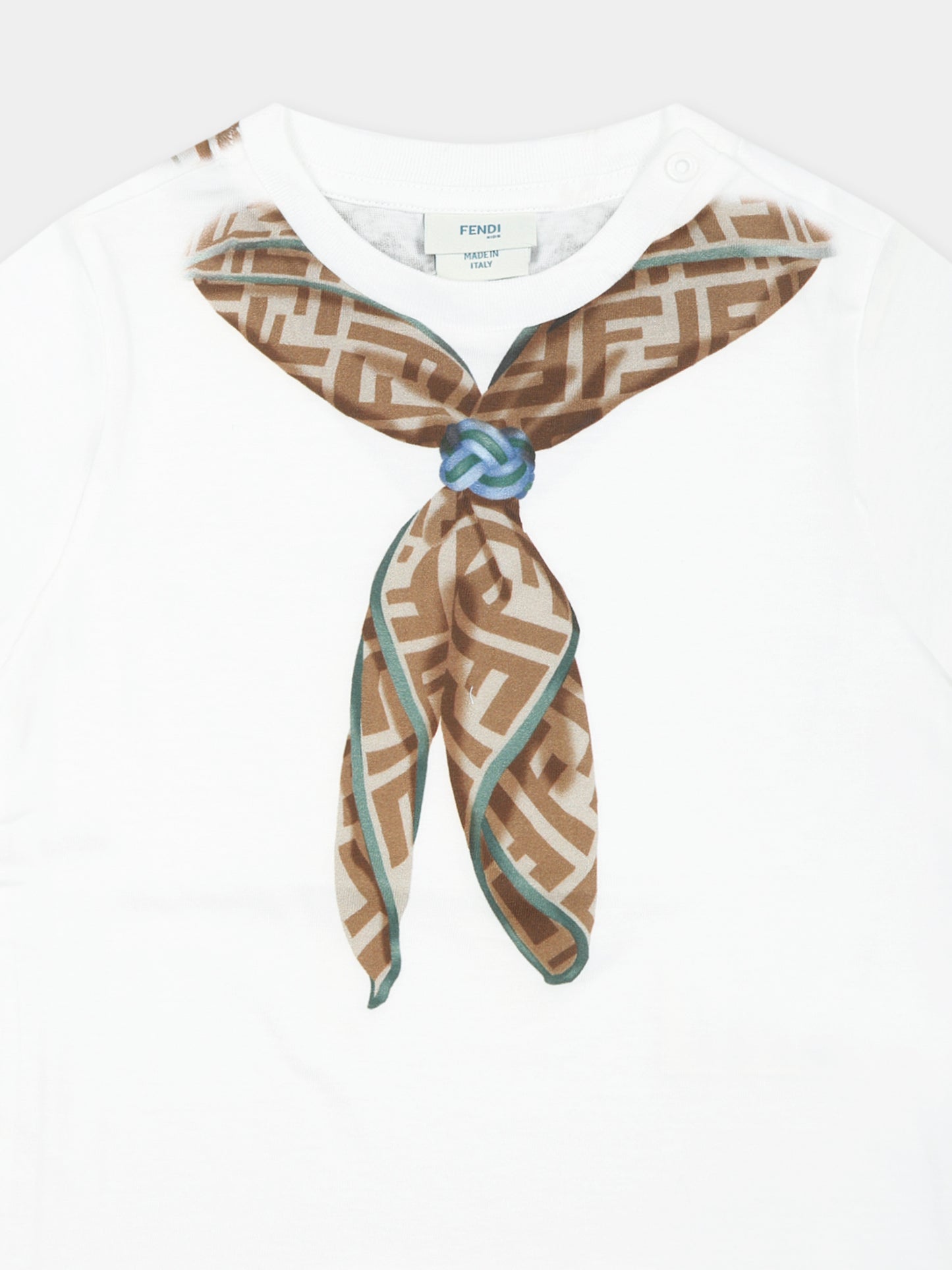 T-shirt blanc pour bébé garçon avec FF