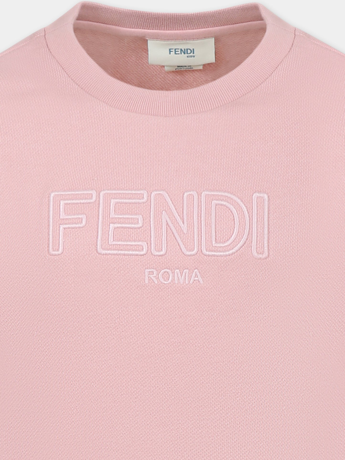 Sweat rose pour fille avec logo