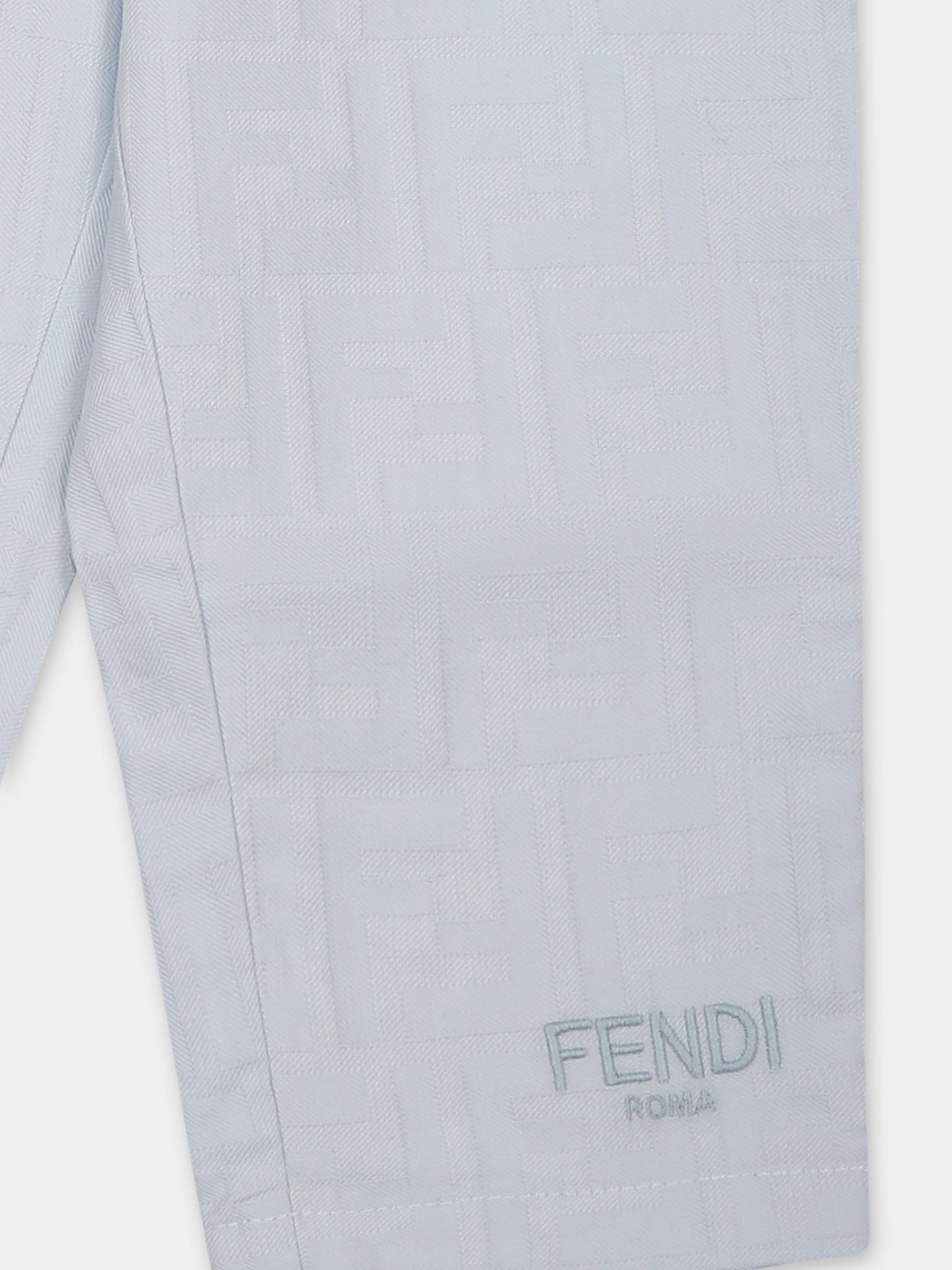 Pantalon bleu clair pour bébé garçon avec FF