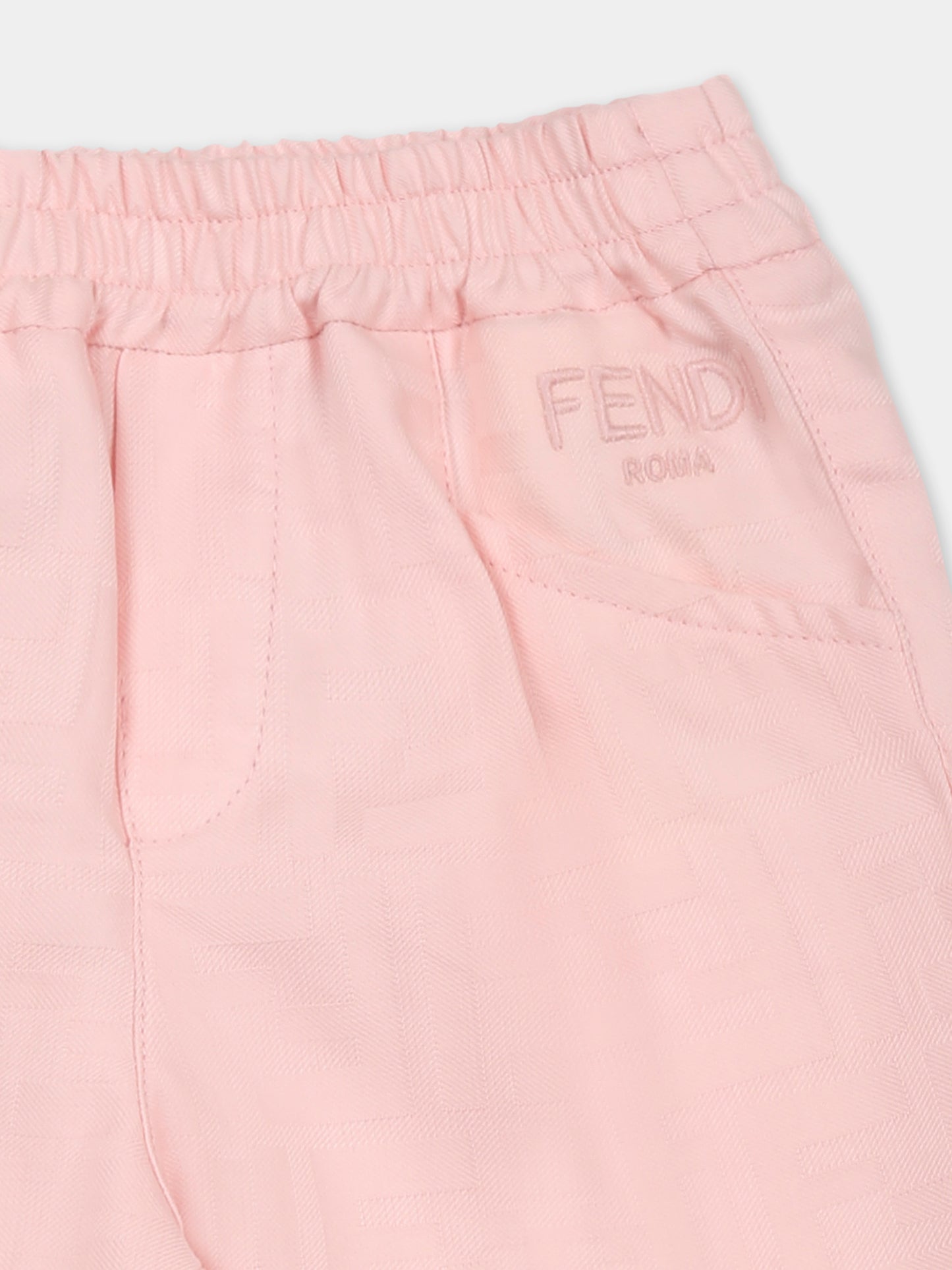 Pantalon rose pour bébé fille avec FF